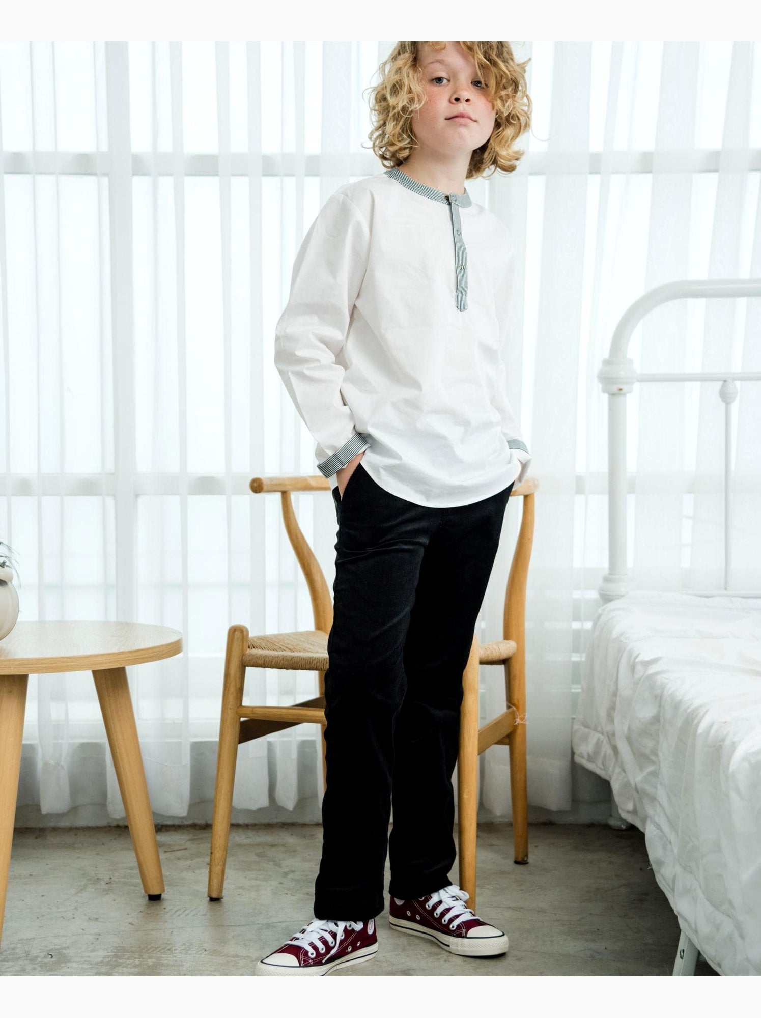 Pantalon Hiver Garçon  Velours   SAINCLAIR - La Faute à Voltaire - Noir