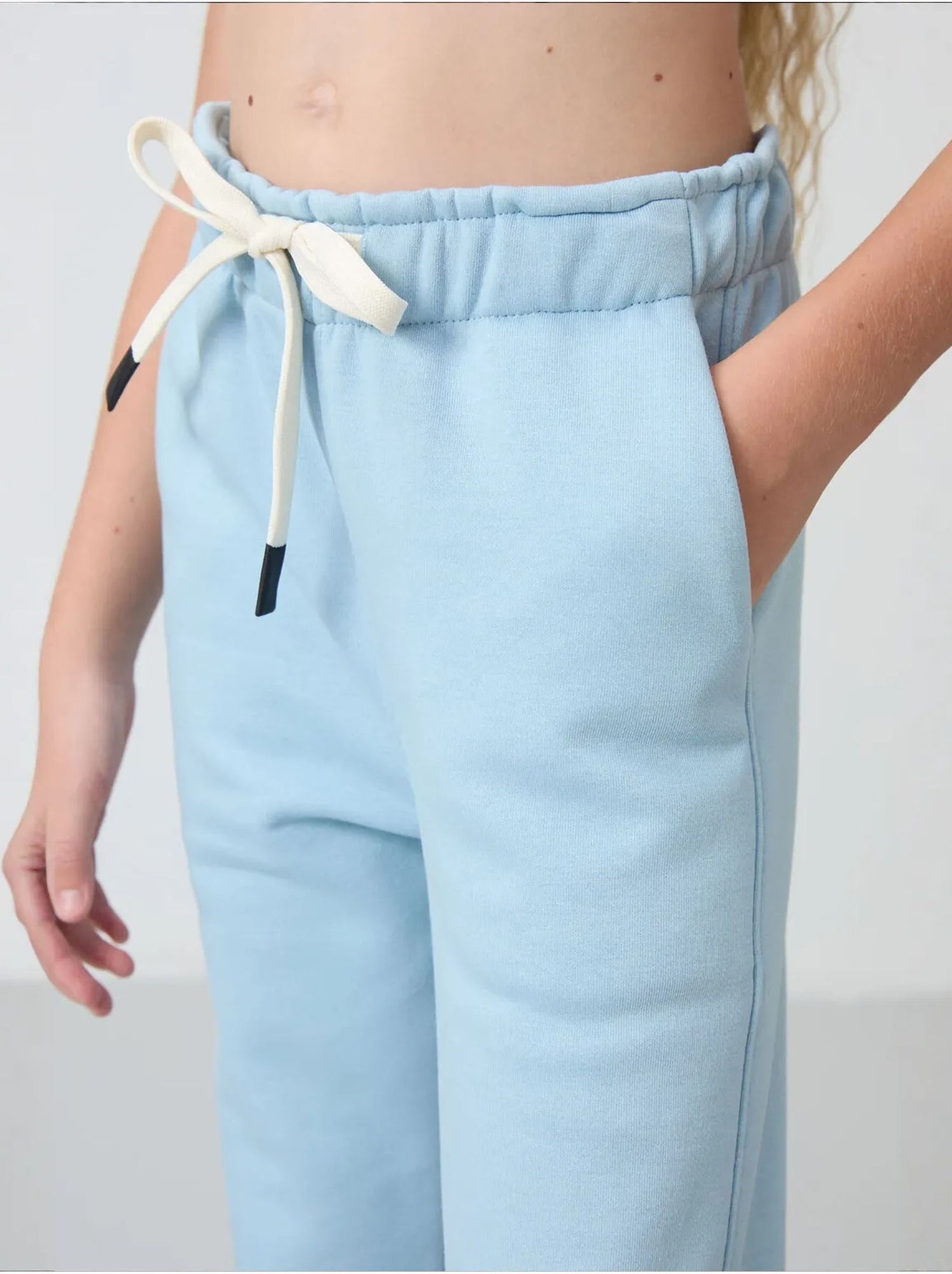 Pantalon jeune à taille cordon tommy - Bleu ciel