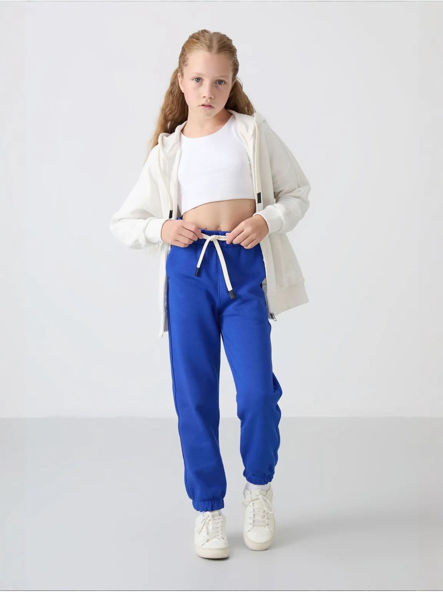 Pantalon jeune à taille cordon tommy - Bleu cobalt