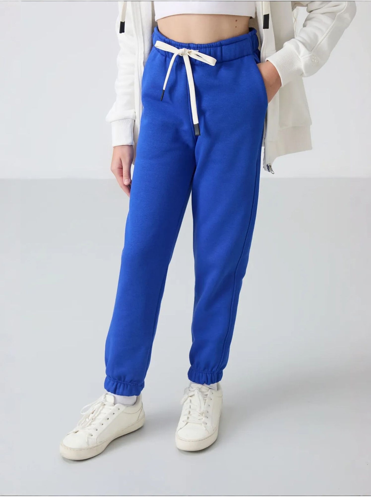 Pantalon jeune à taille cordon tommy - Bleu cobalt