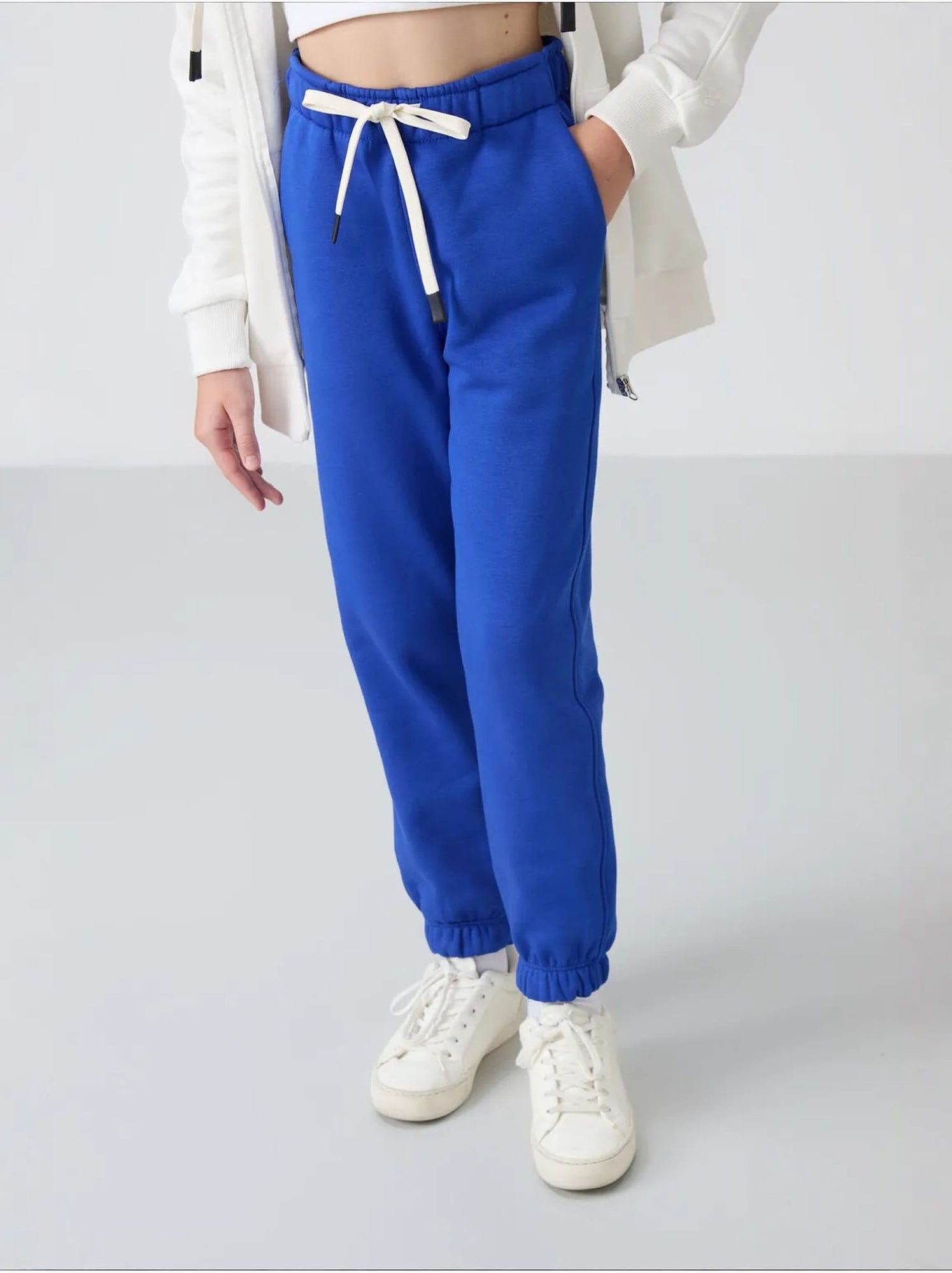 Pantalon jeune à taille cordon tommy - Bleu cobalt