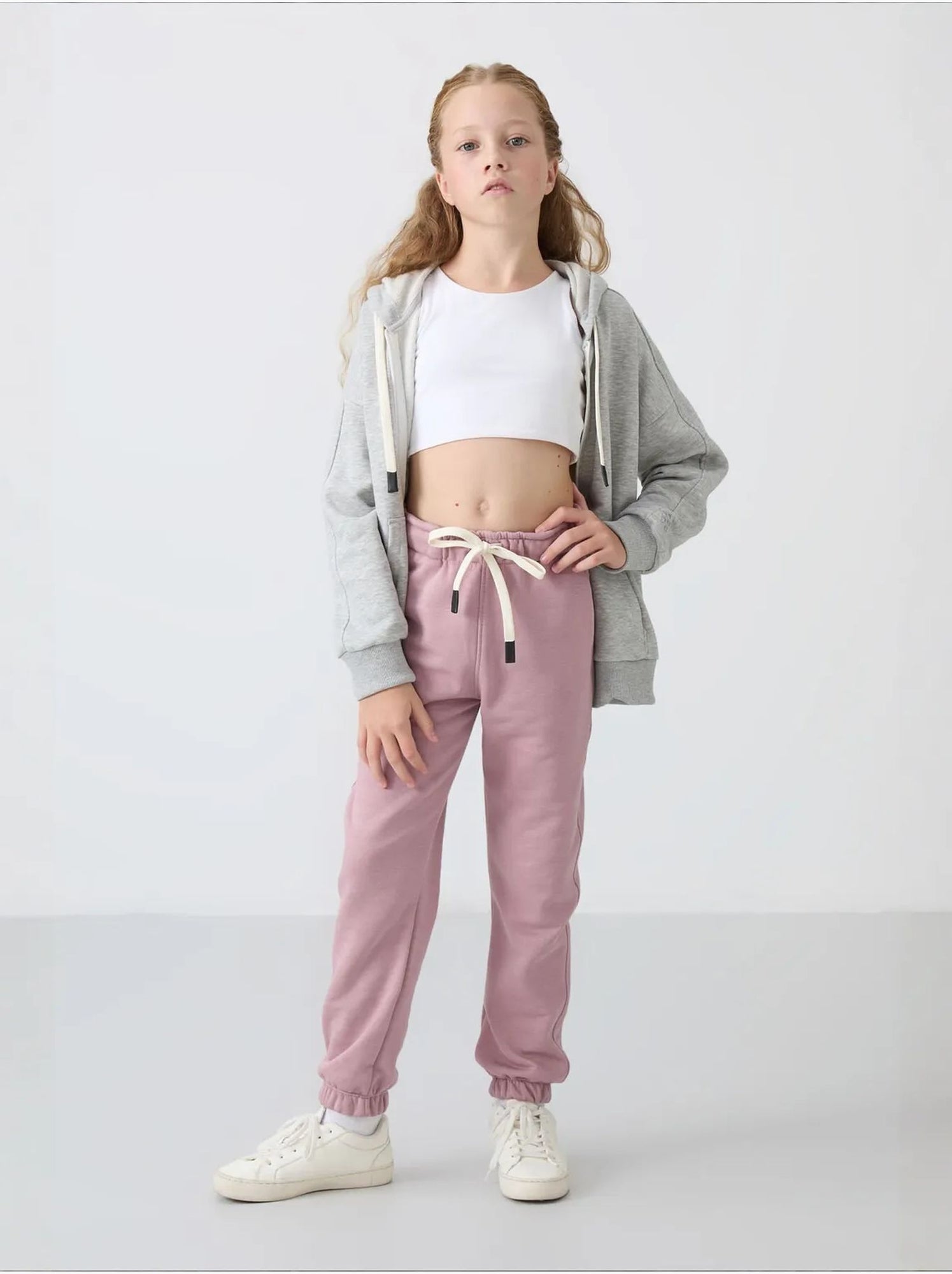 Pantalon jeune à taille cordon tommy - Mauve