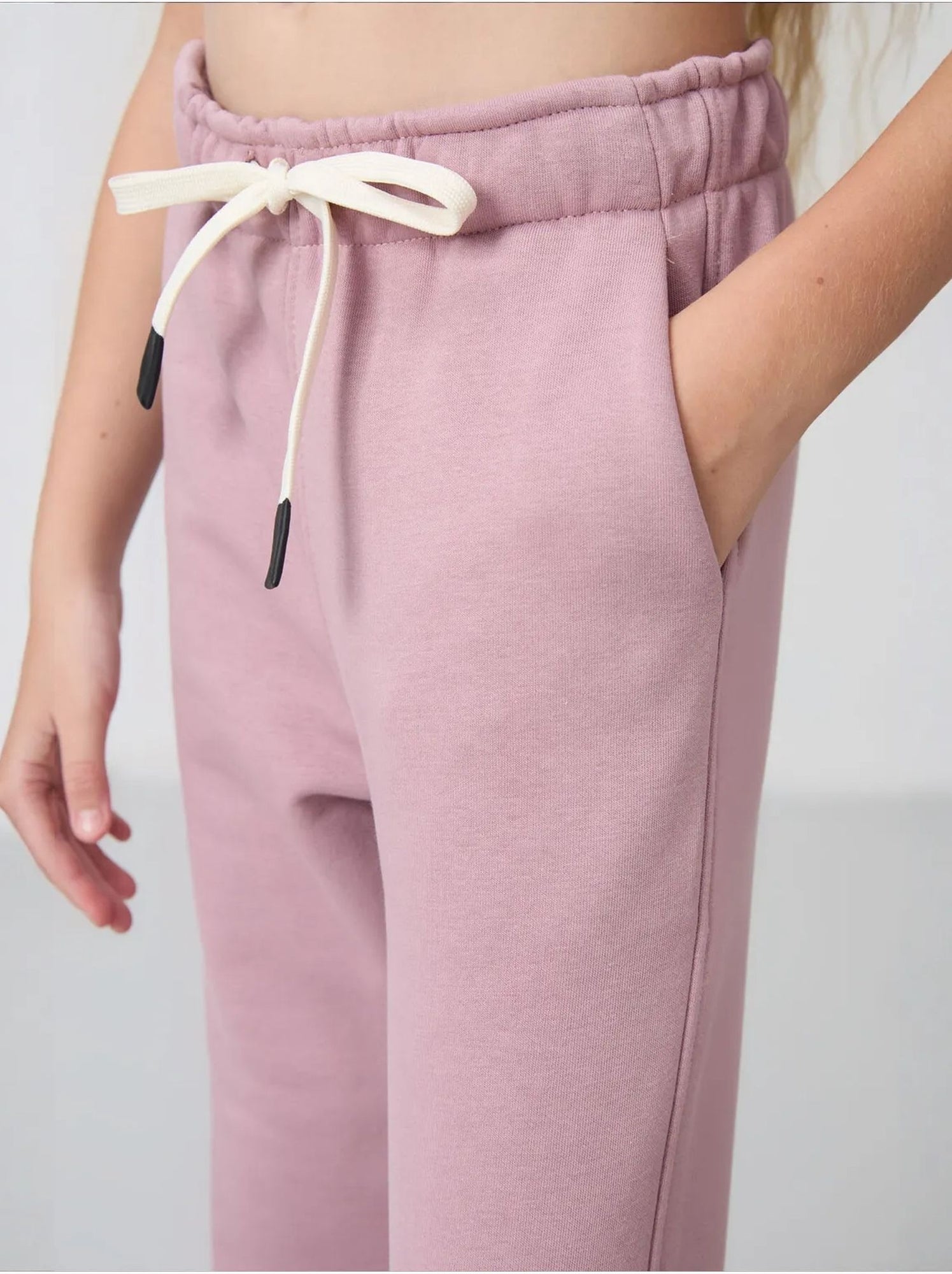Pantalon jeune à taille cordon tommy - Mauve