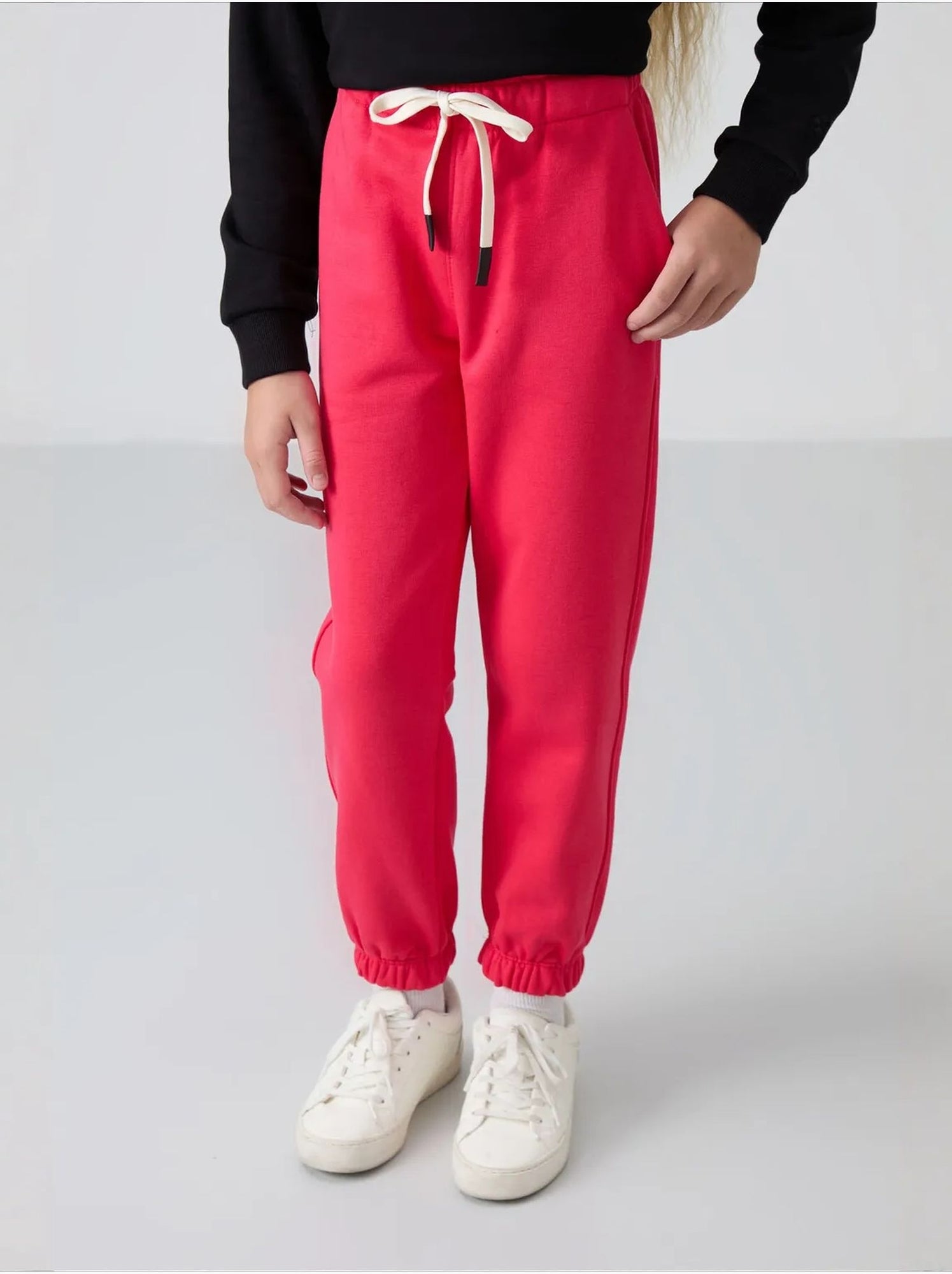 Pantalon jeune à taille cordon tommy - Rose fluo/Solinotes