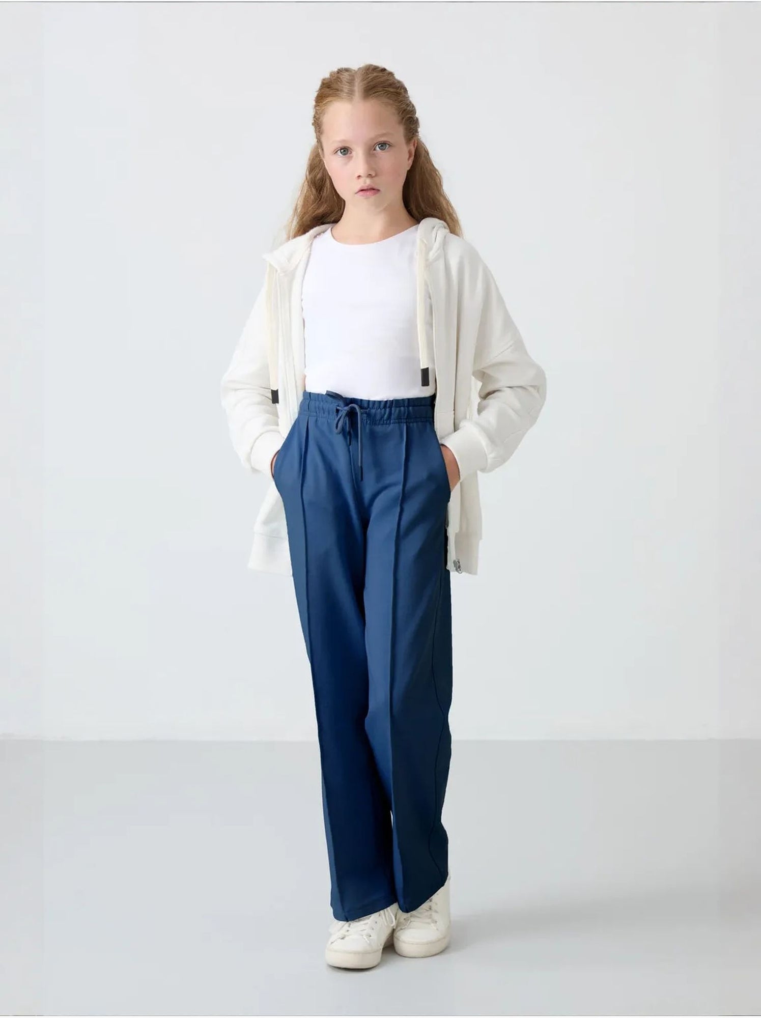 Pantalon jeune en mélange de coton tommy - Bleu marine