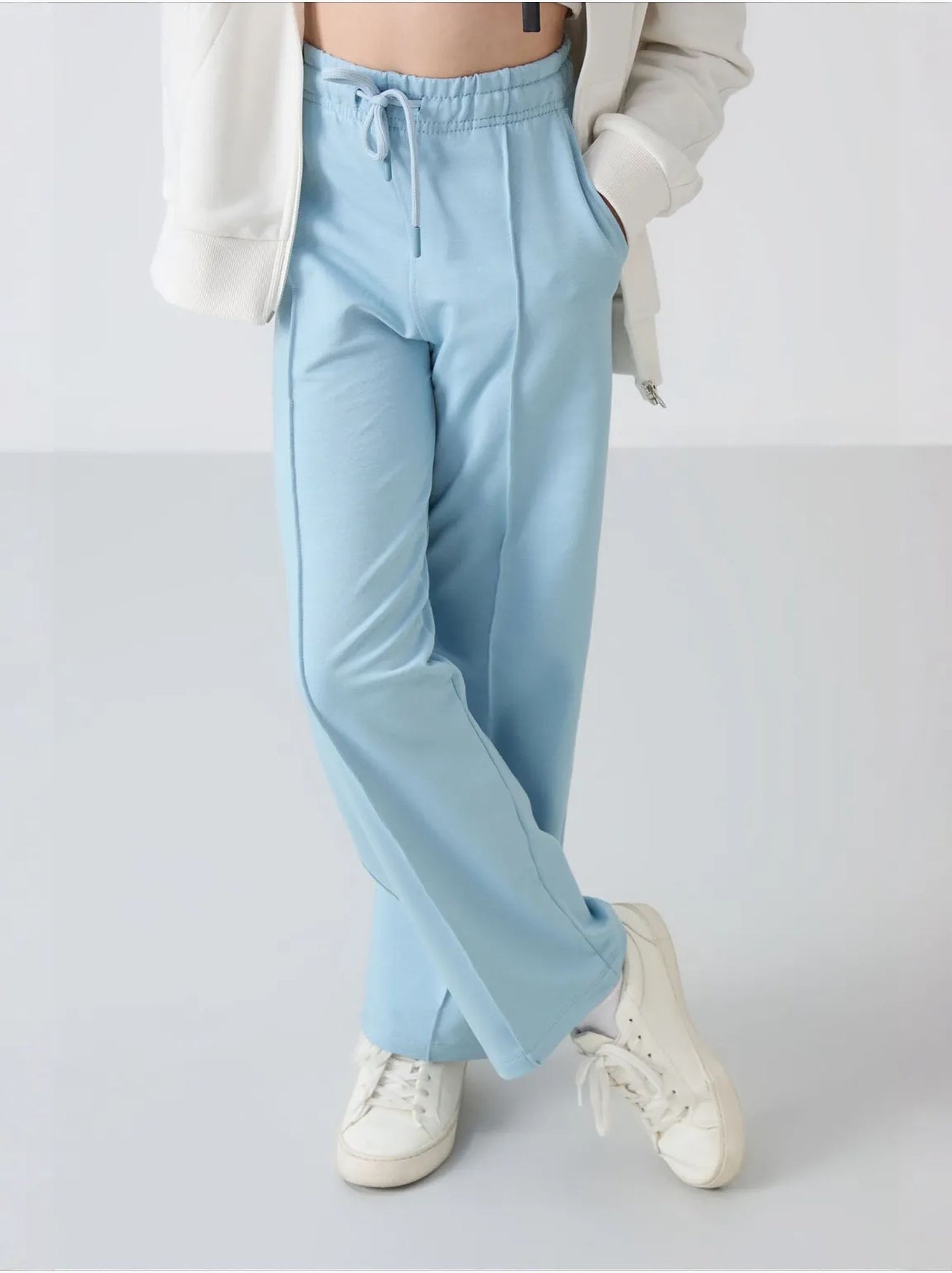 Pantalon jeune en mélange de coton tommy - Bleu marine