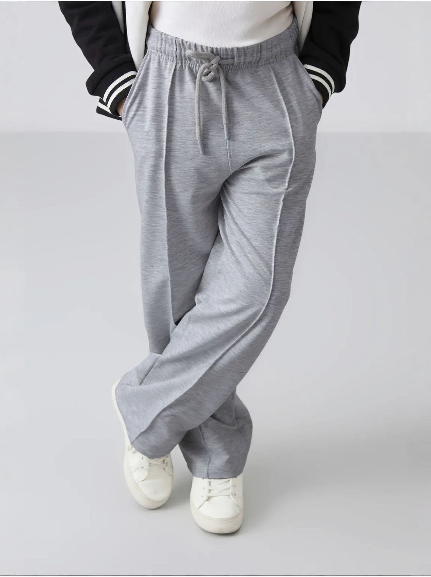 Pantalon jeune en mélange de coton tommy - Gris