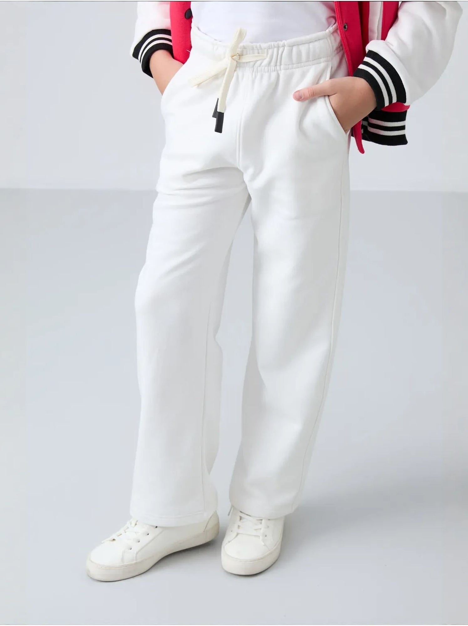 Pantalon jeunesse à cordon tommy - Blanc cassé