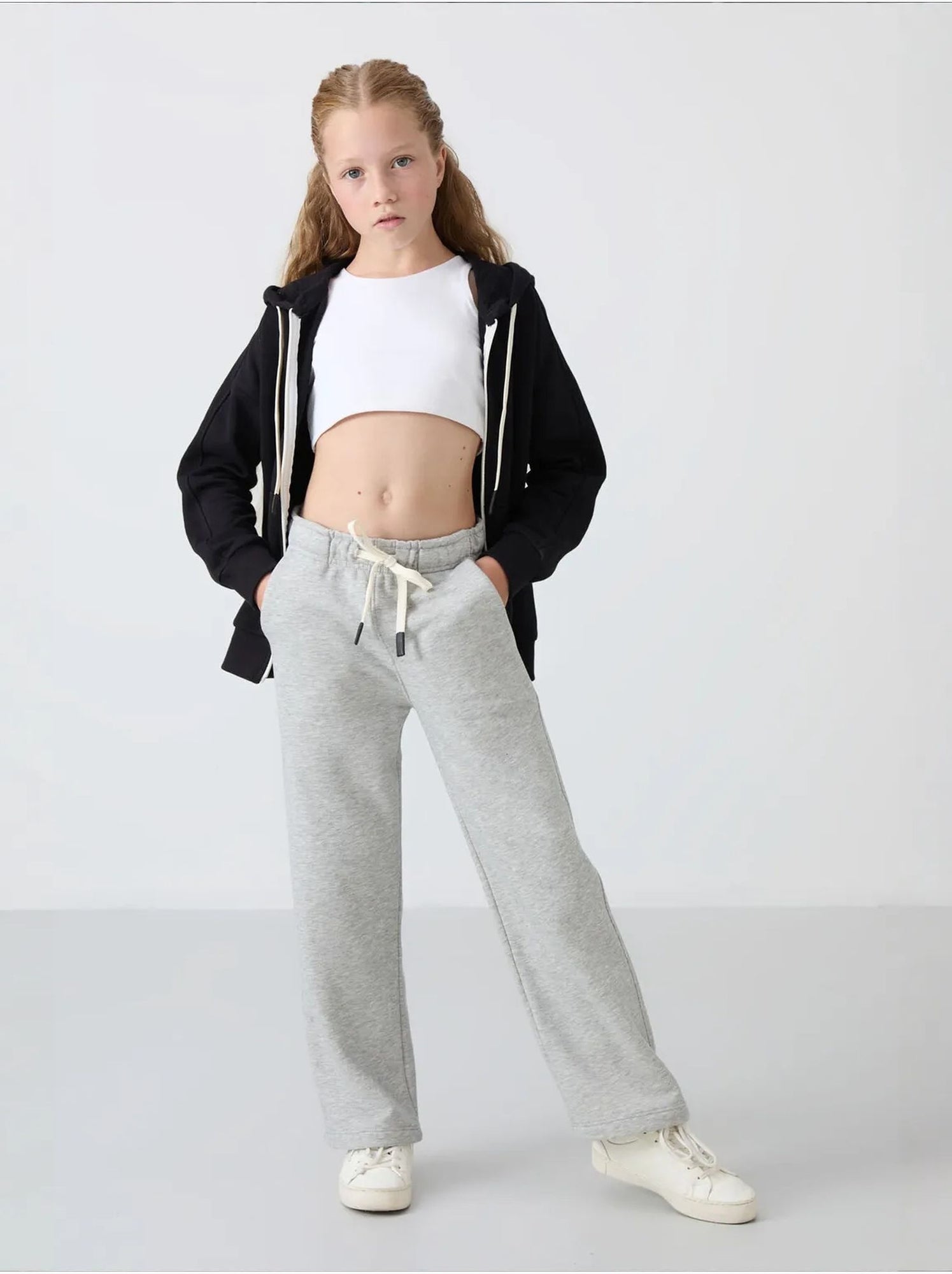 Pantalon jeunesse à cordon tommy - Gris clair