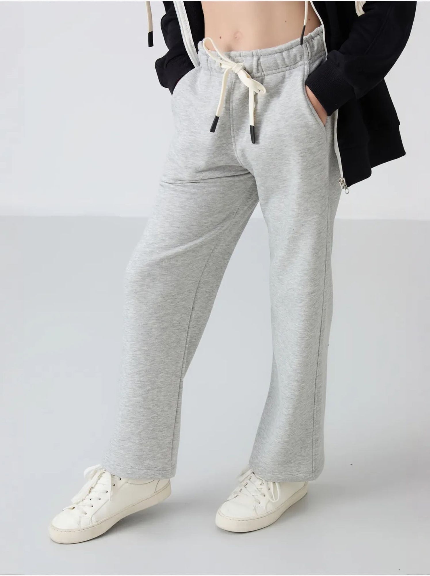 Pantalon jeunesse à cordon tommy - Gris clair