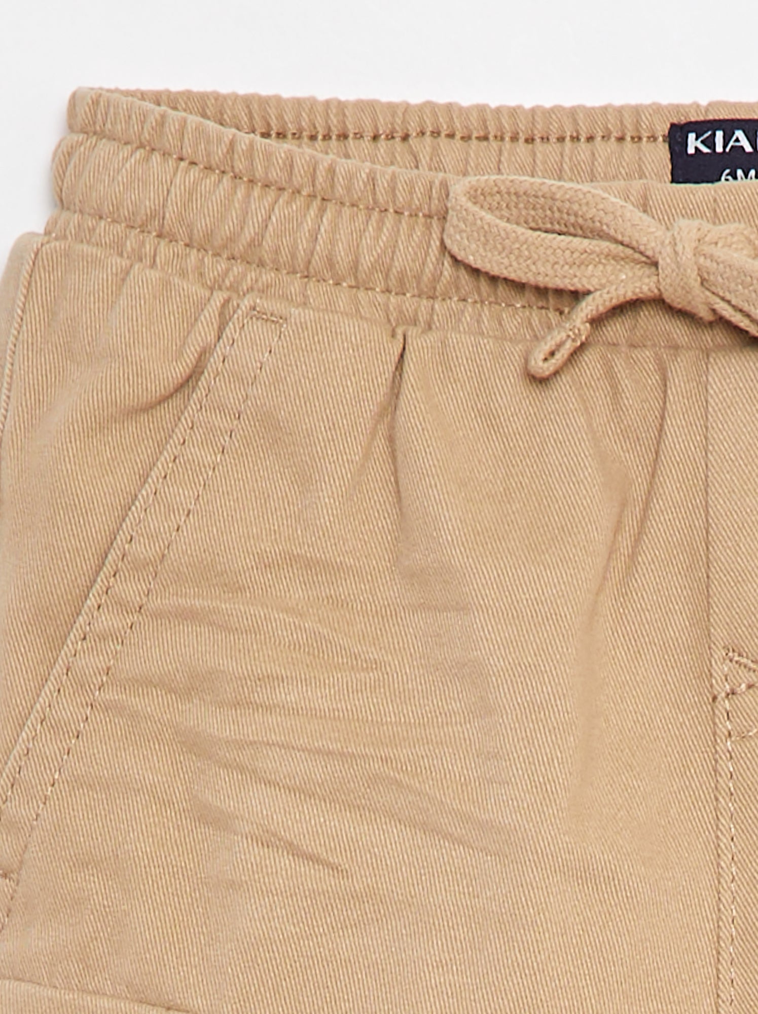 Pantalon jogger en twill avec poches à rabat - Beige