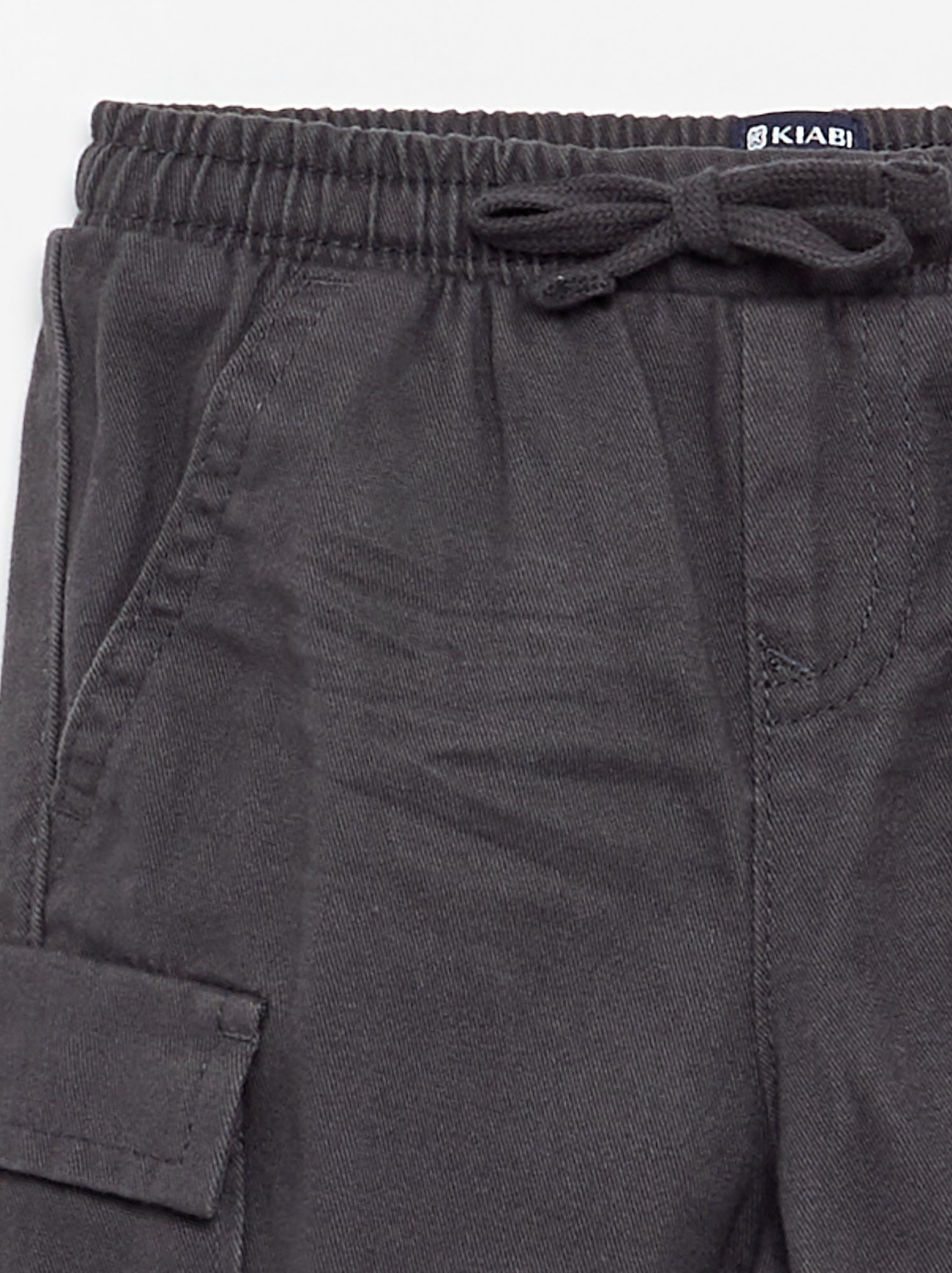 Pantalon jogger en twill avec poches à rabat - Noir