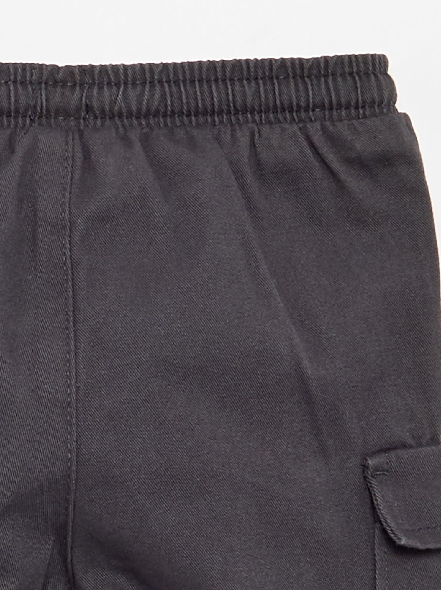 Pantalon jogger en twill avec poches à rabat - Noir