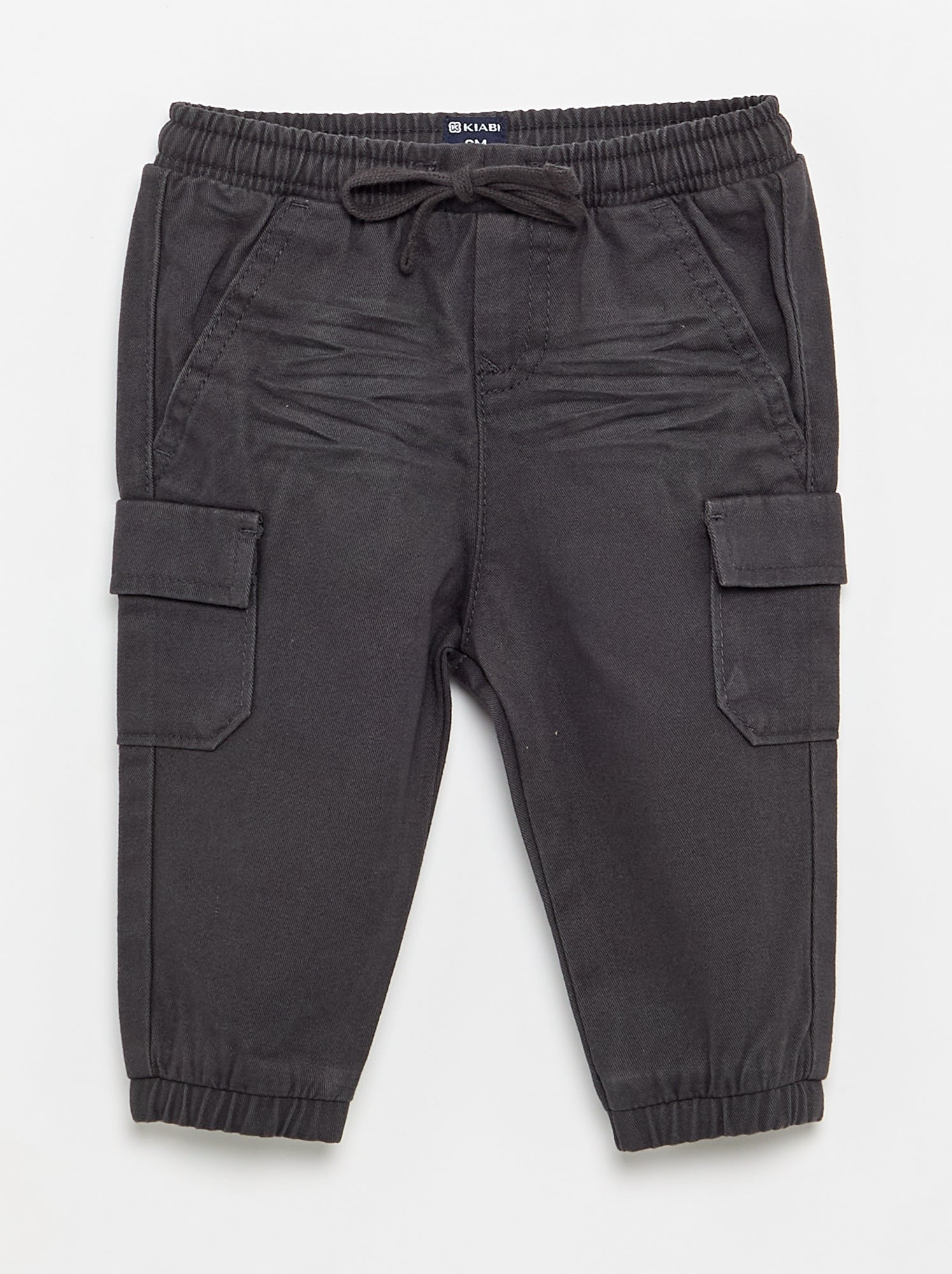 Pantalon jogger en twill avec poches à rabat - Noir