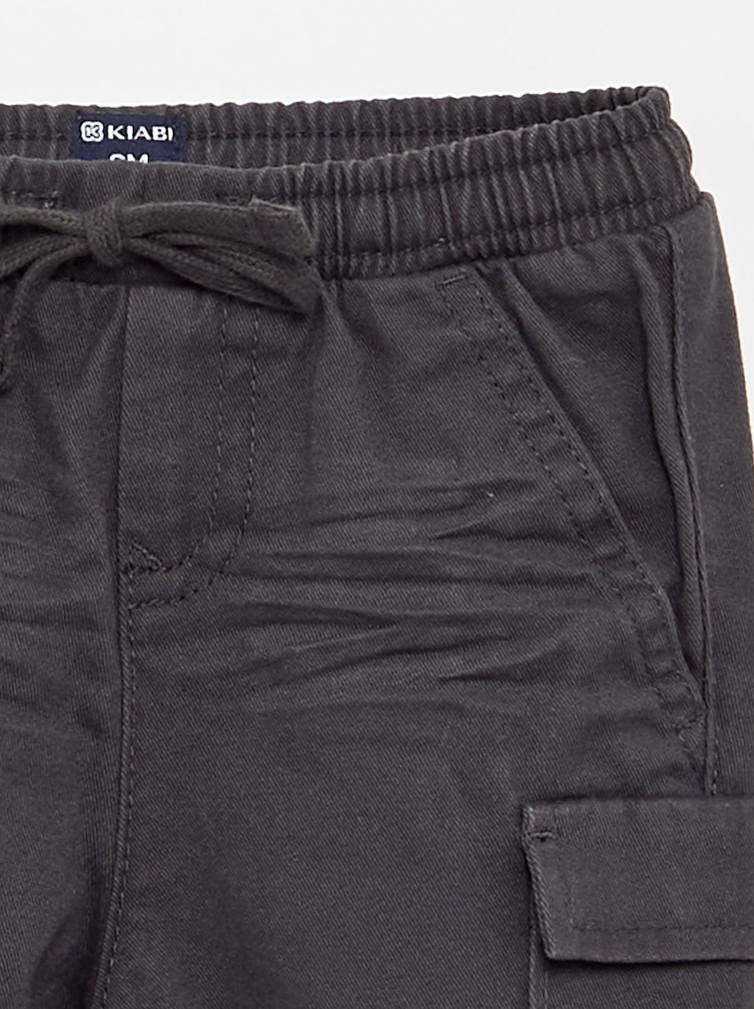 Pantalon jogger en twill avec poches à rabat - Noir