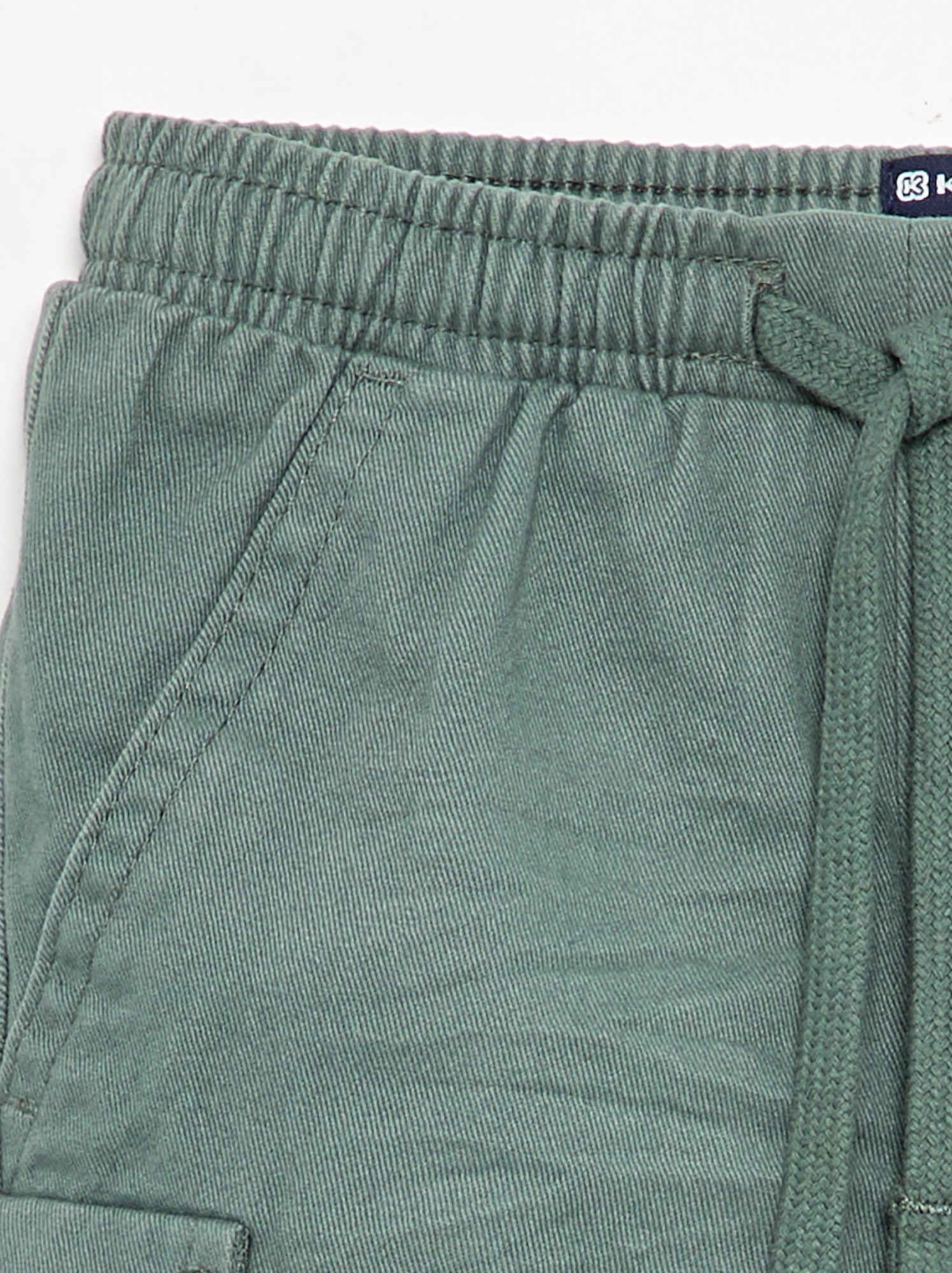 Pantalon jogger en twill avec poches à rabat - Vert (DJJ98_12)