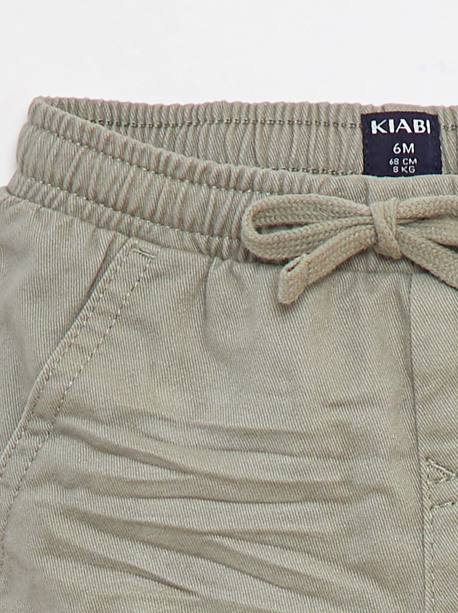 Pantalon jogger en twill avec poches à rabat - Vert (DJJ98_2)