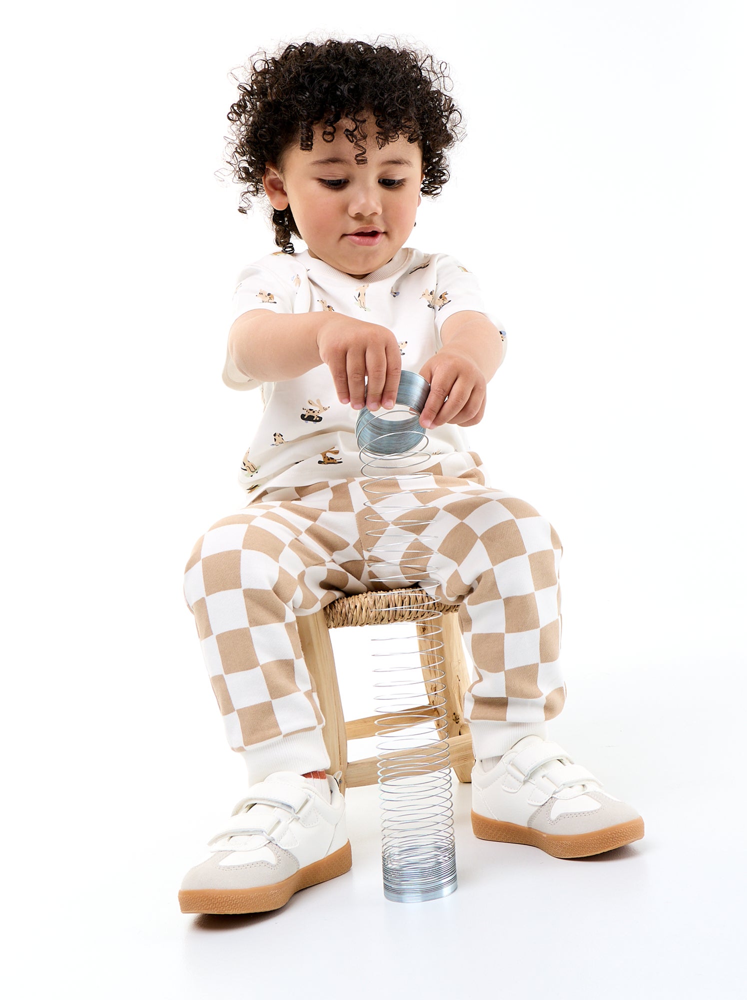 Pantalon jogging à motif - Beige (FXG74_3)