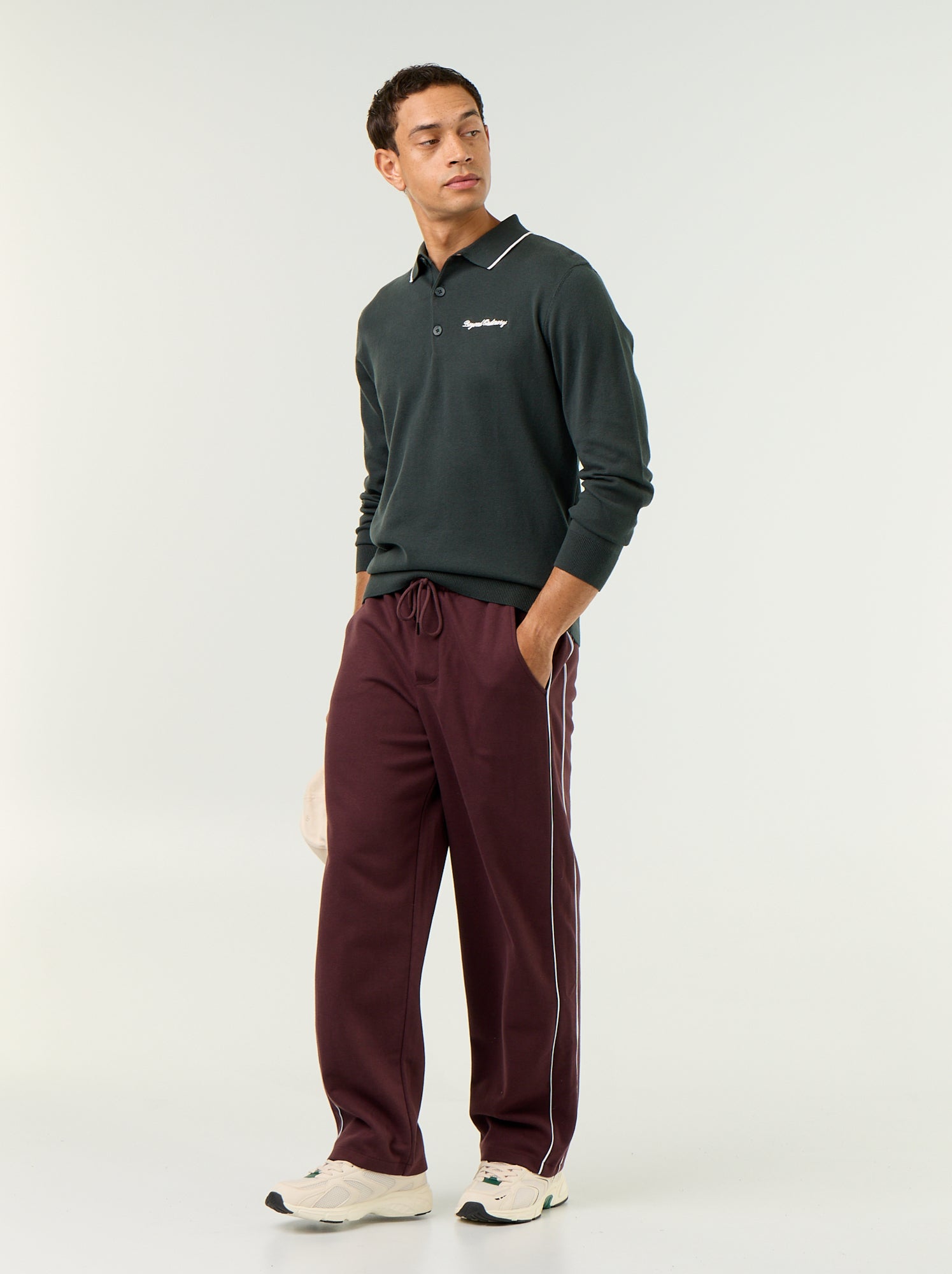 Pantalon jogging avec liserés - Violet