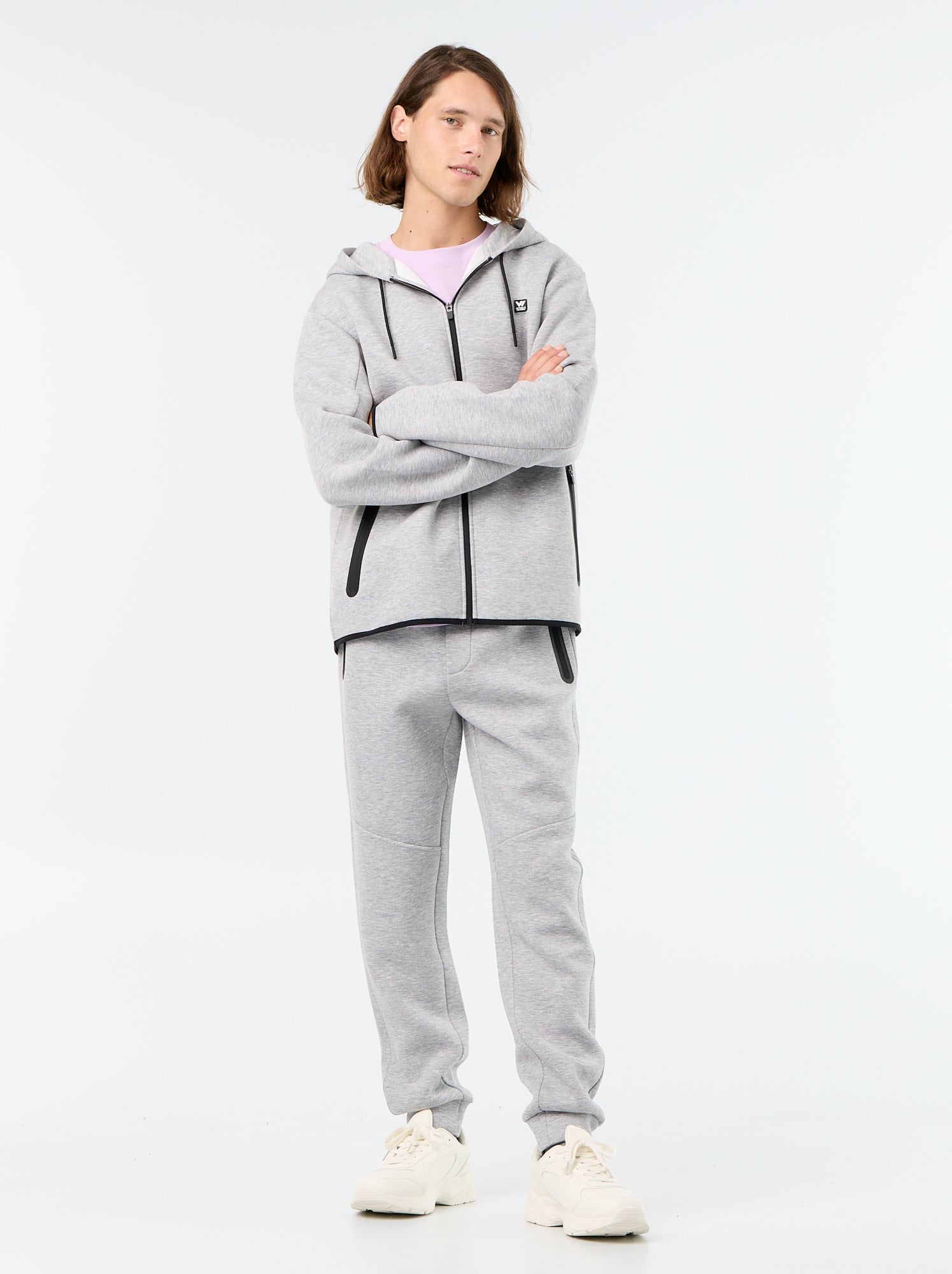 Pantalon jogging avec poches zippées - Gris