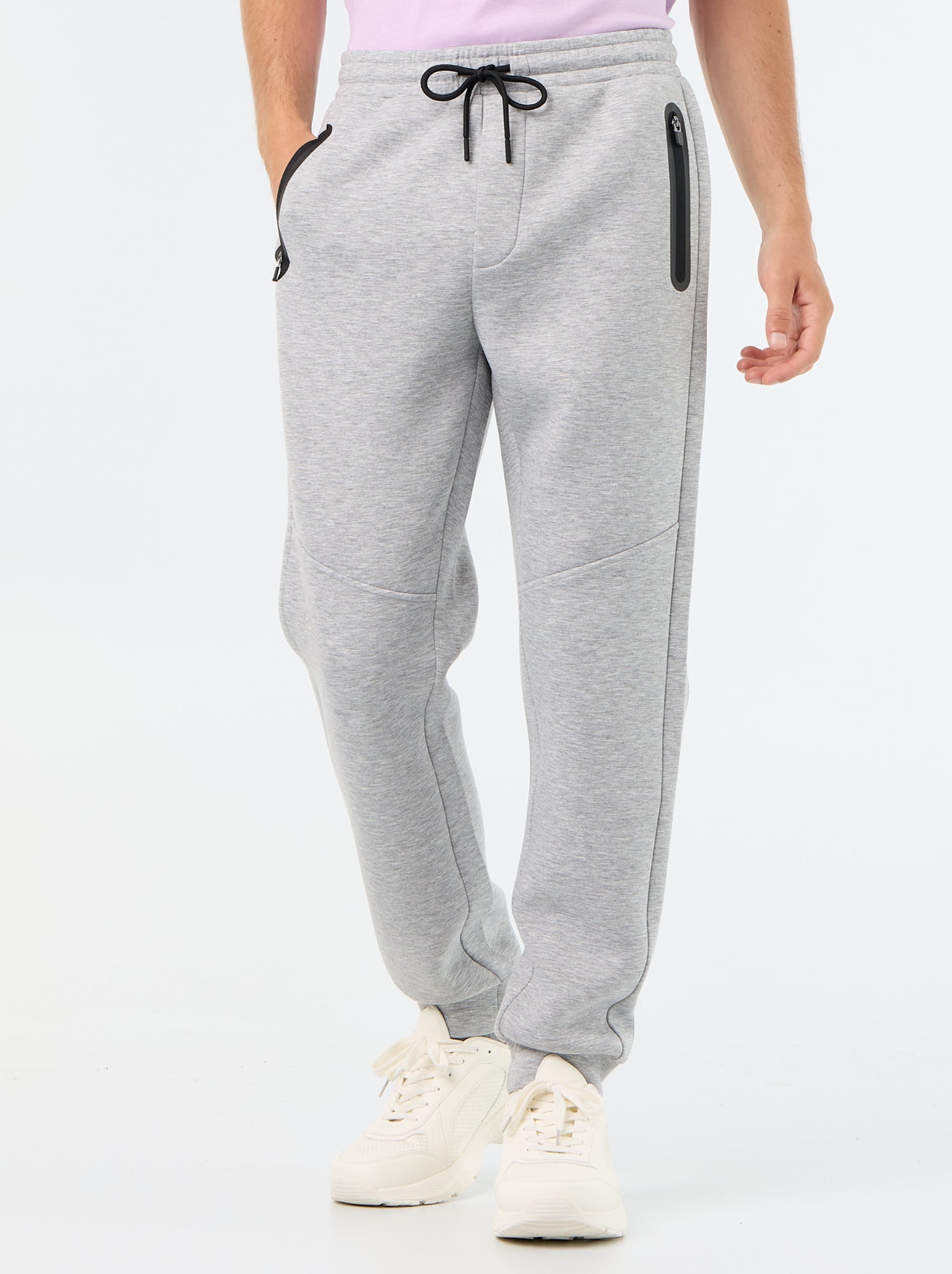 Pantalon jogging avec poches zippées - Gris