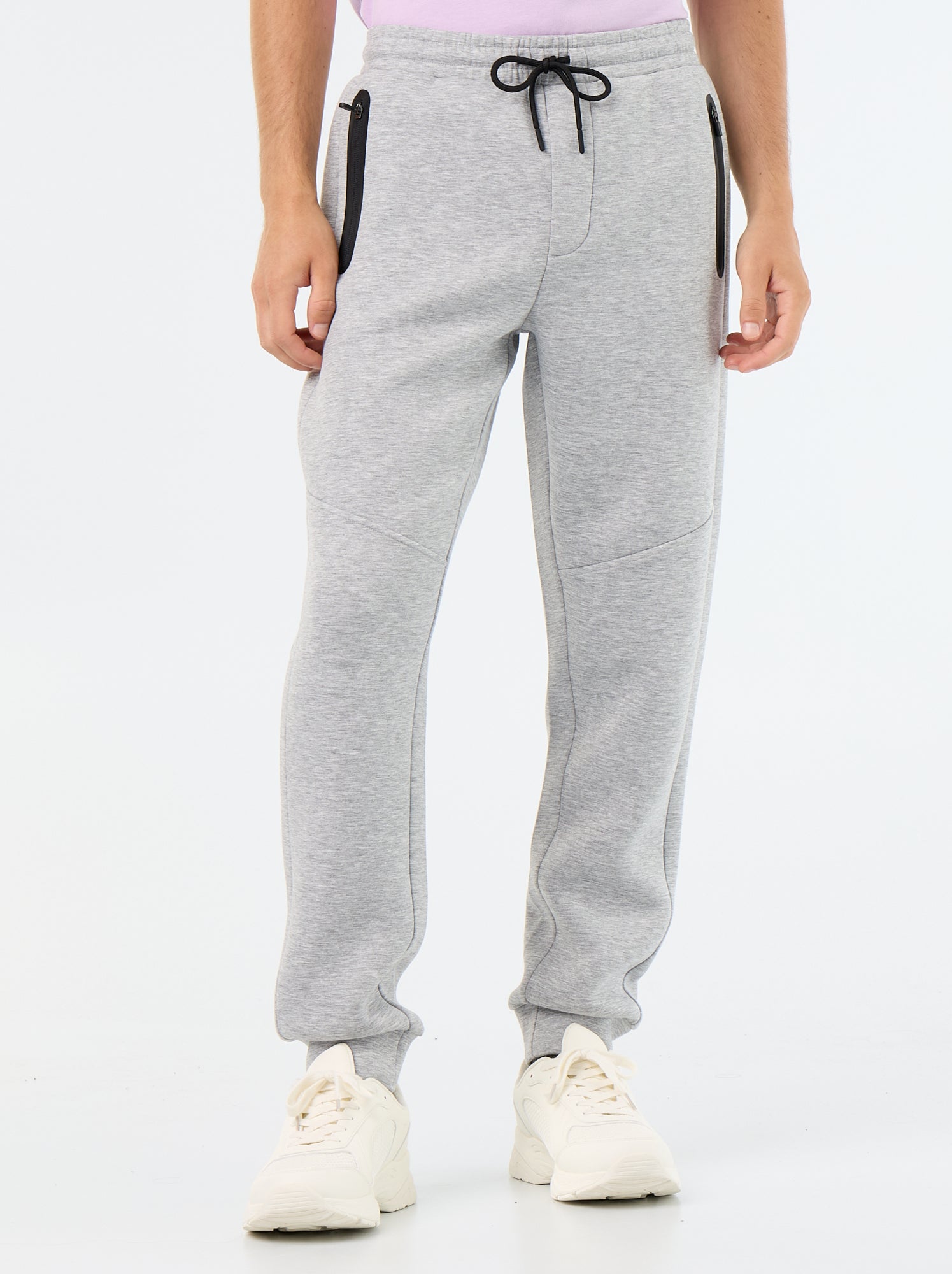Pantalon jogging avec poches zippées - Gris