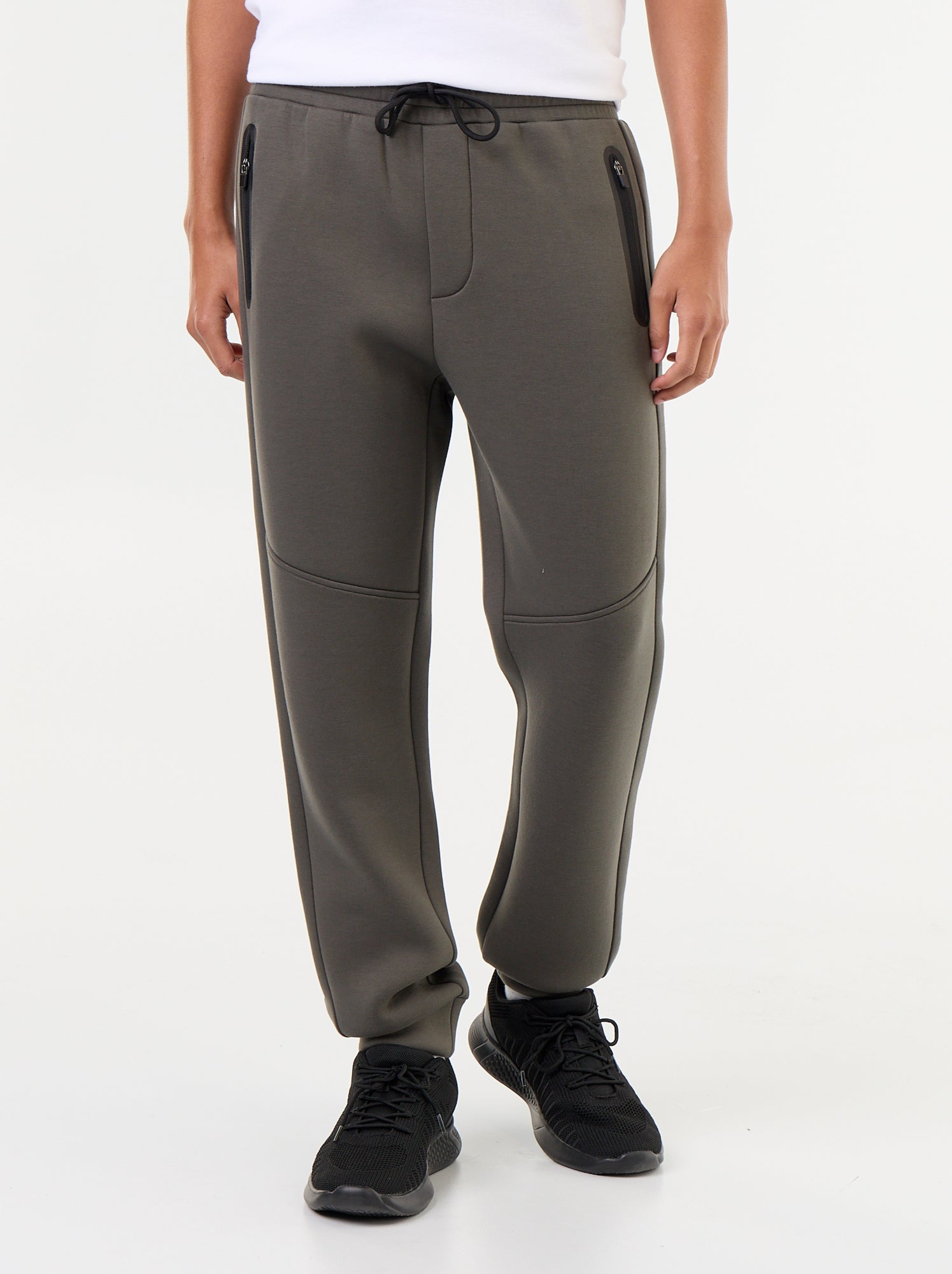 Pantalon jogging avec poches zippées - Kaki