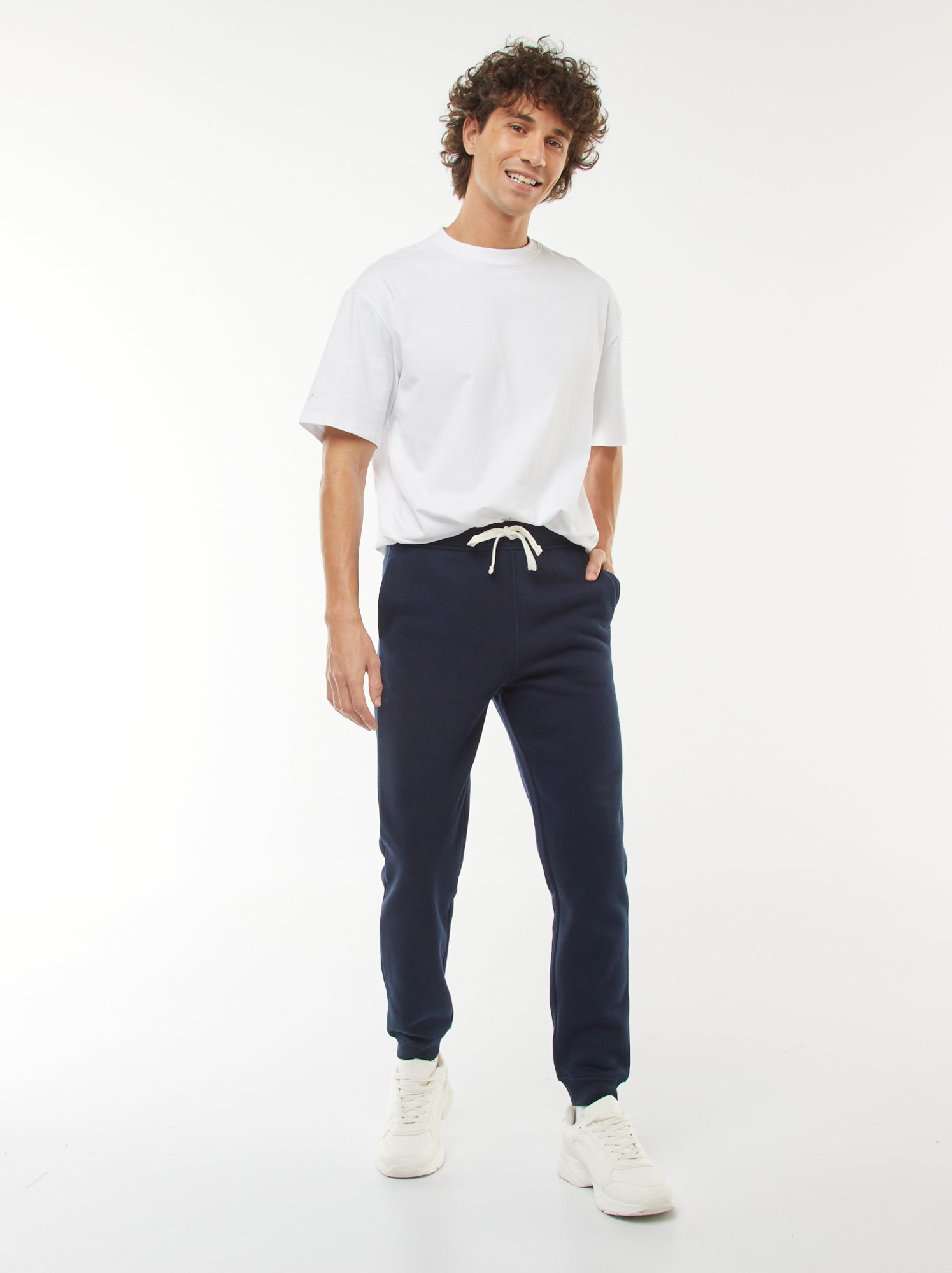 Pantalon jogging en molleton chaud - Bleu