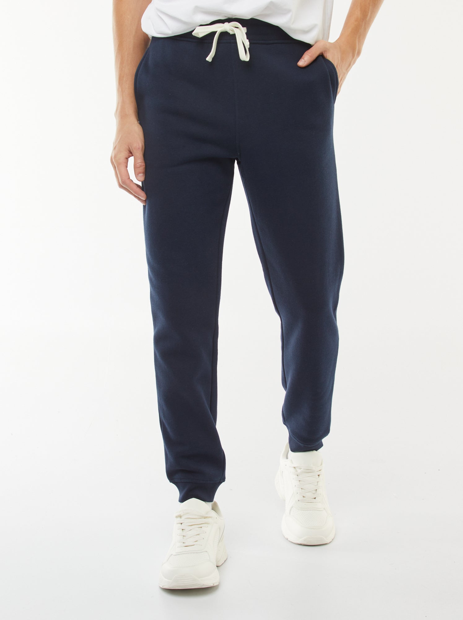 Pantalon jogging en molleton chaud - Bleu