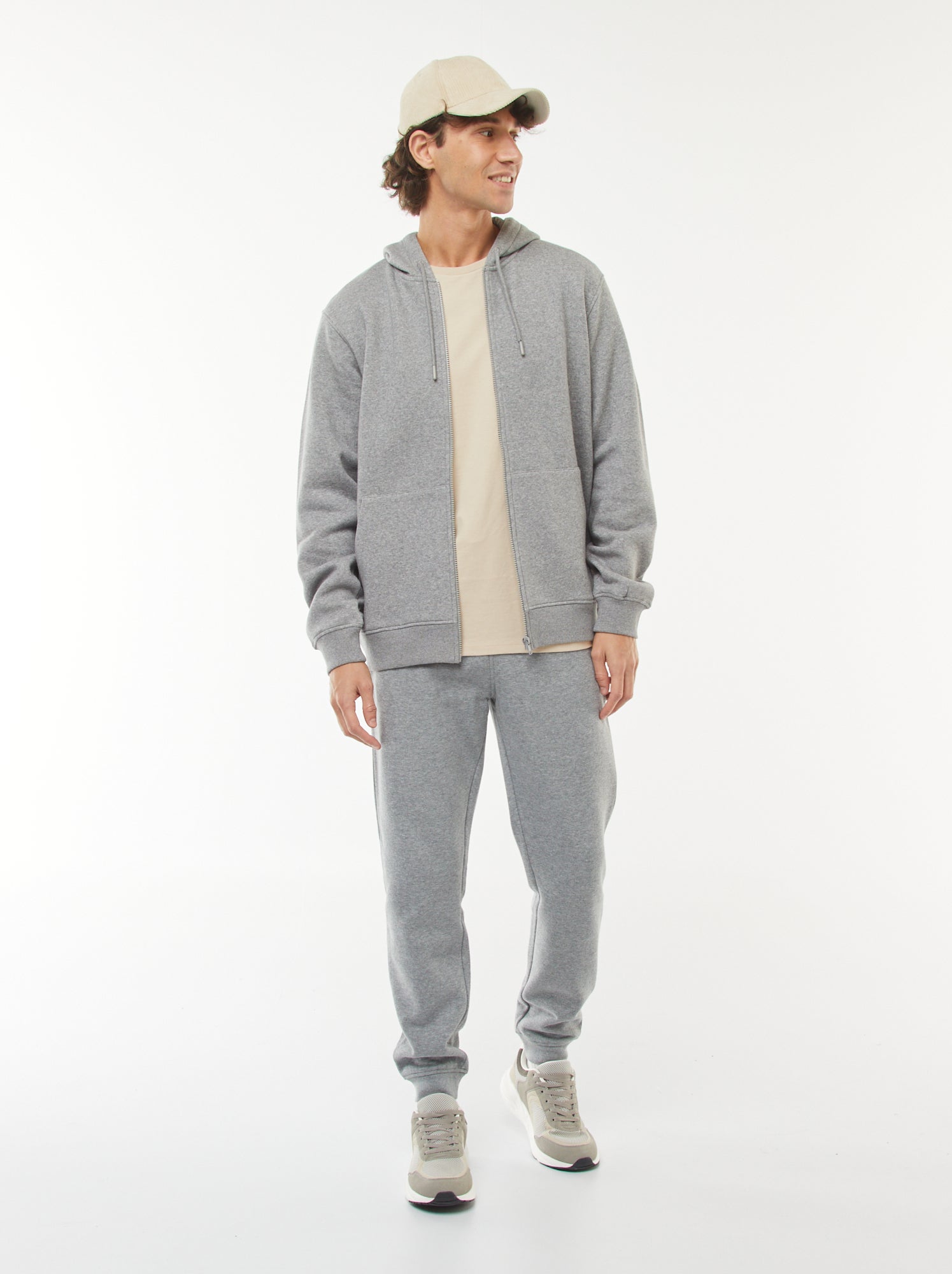 Pantalon jogging en molleton chaud - Gris
