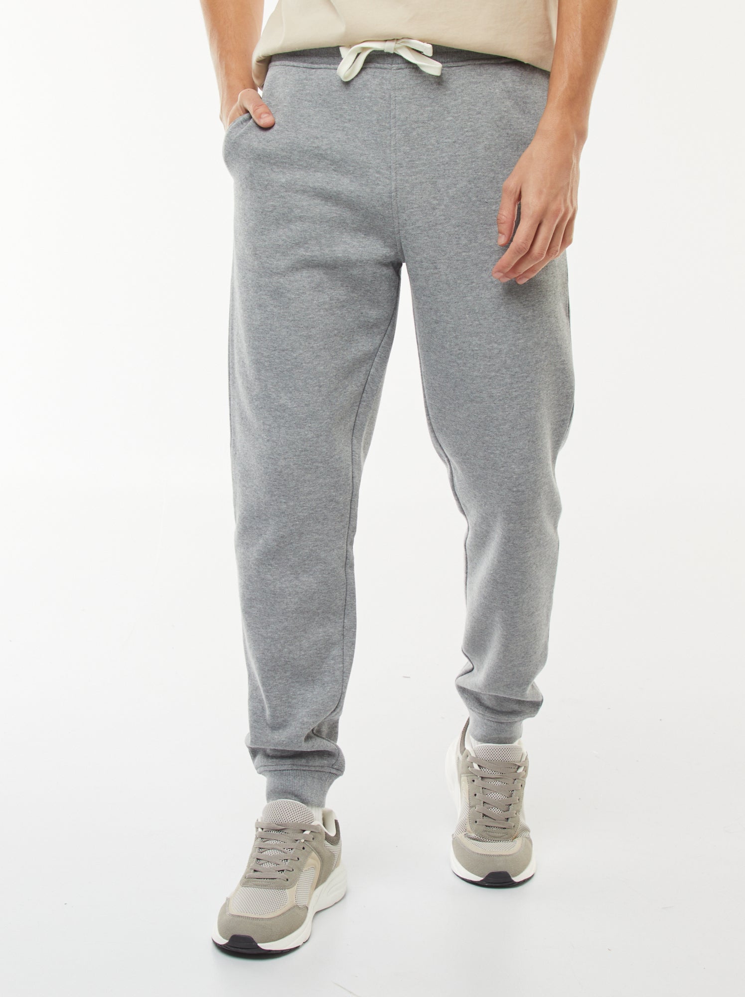 Pantalon jogging en molleton chaud - Gris