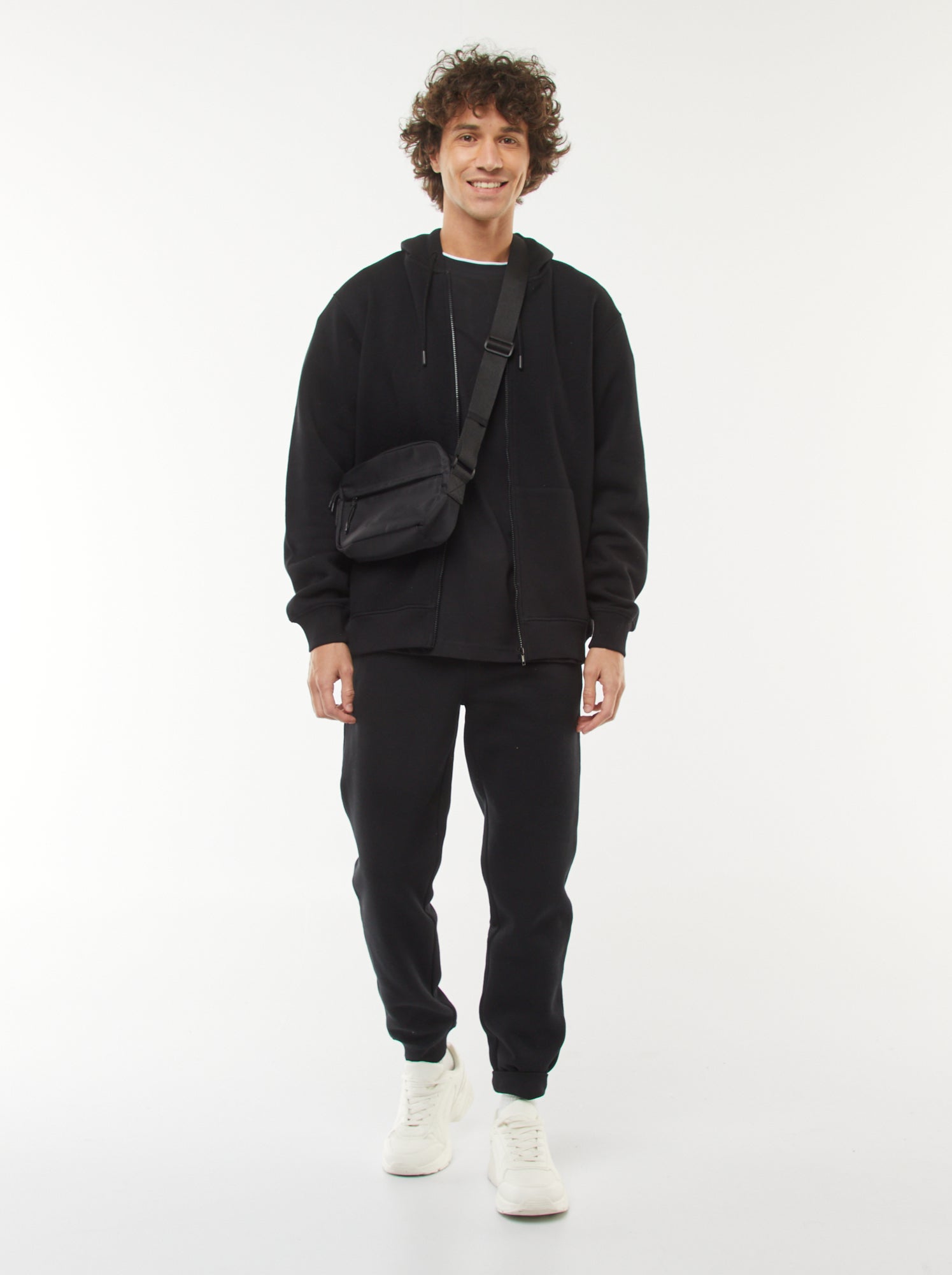 Pantalon jogging en molleton chaud - Noir