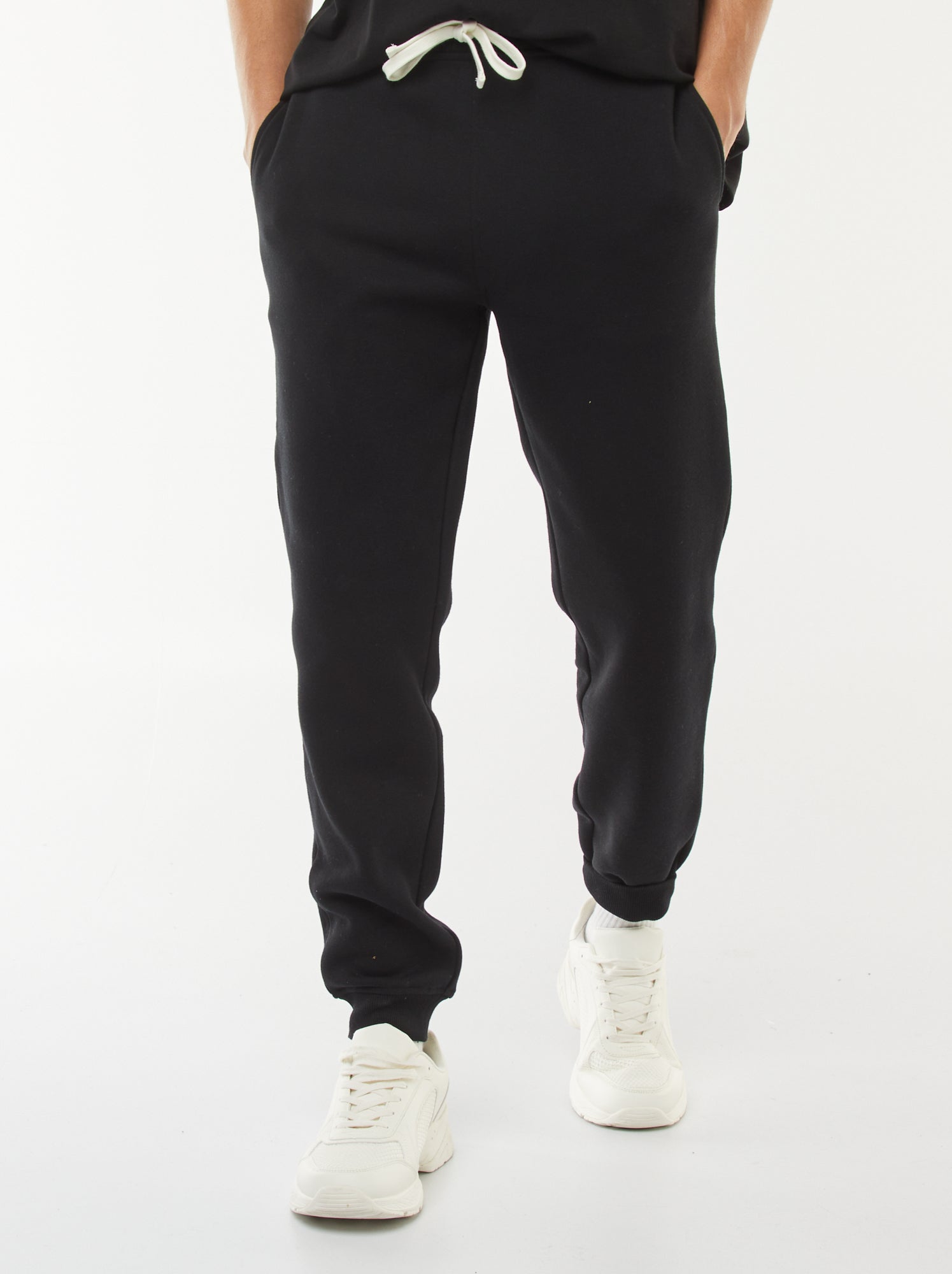 Pantalon jogging en molleton chaud - Noir
