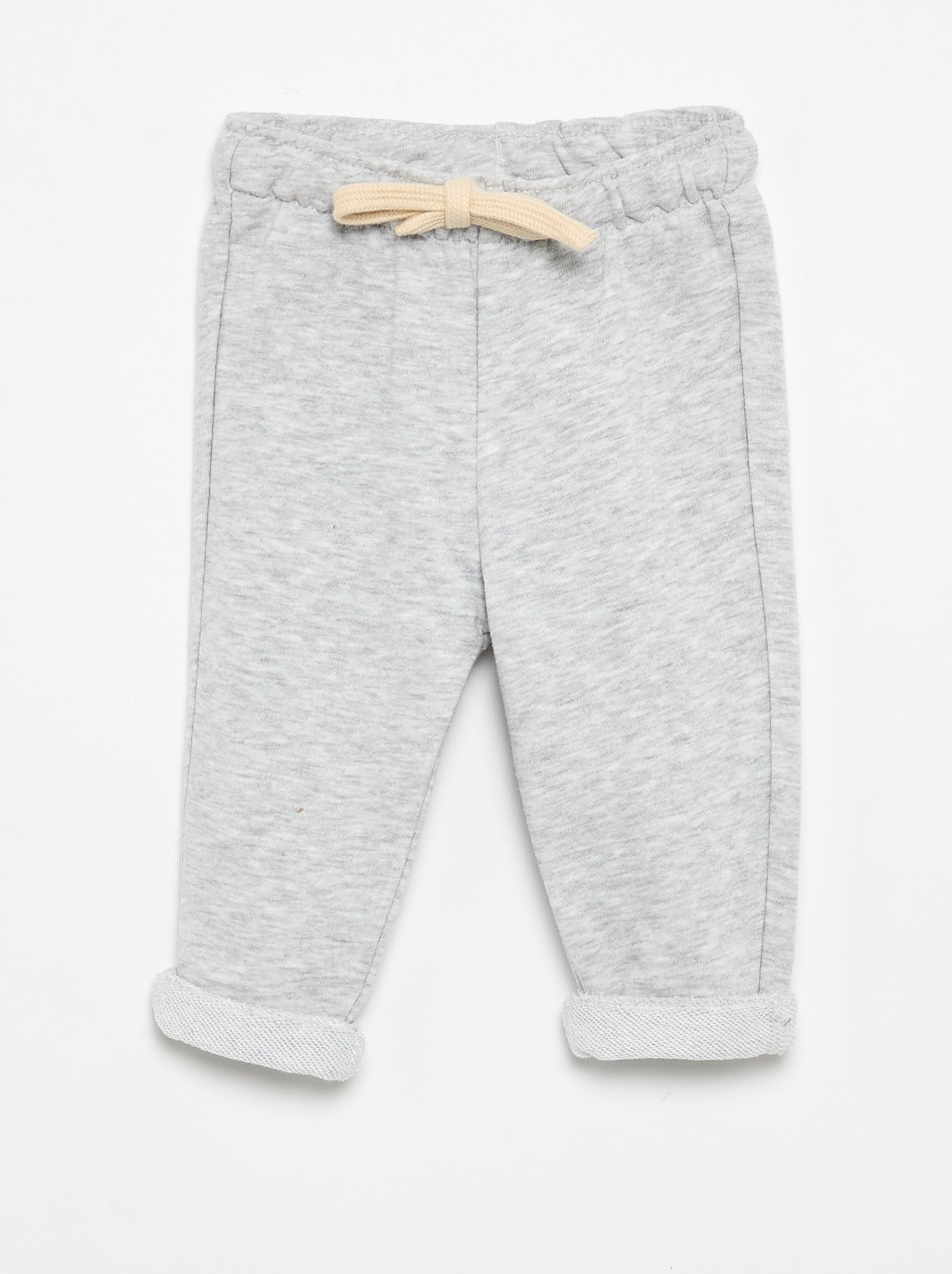 Pantalon jogging en molleton non gratté - Gris