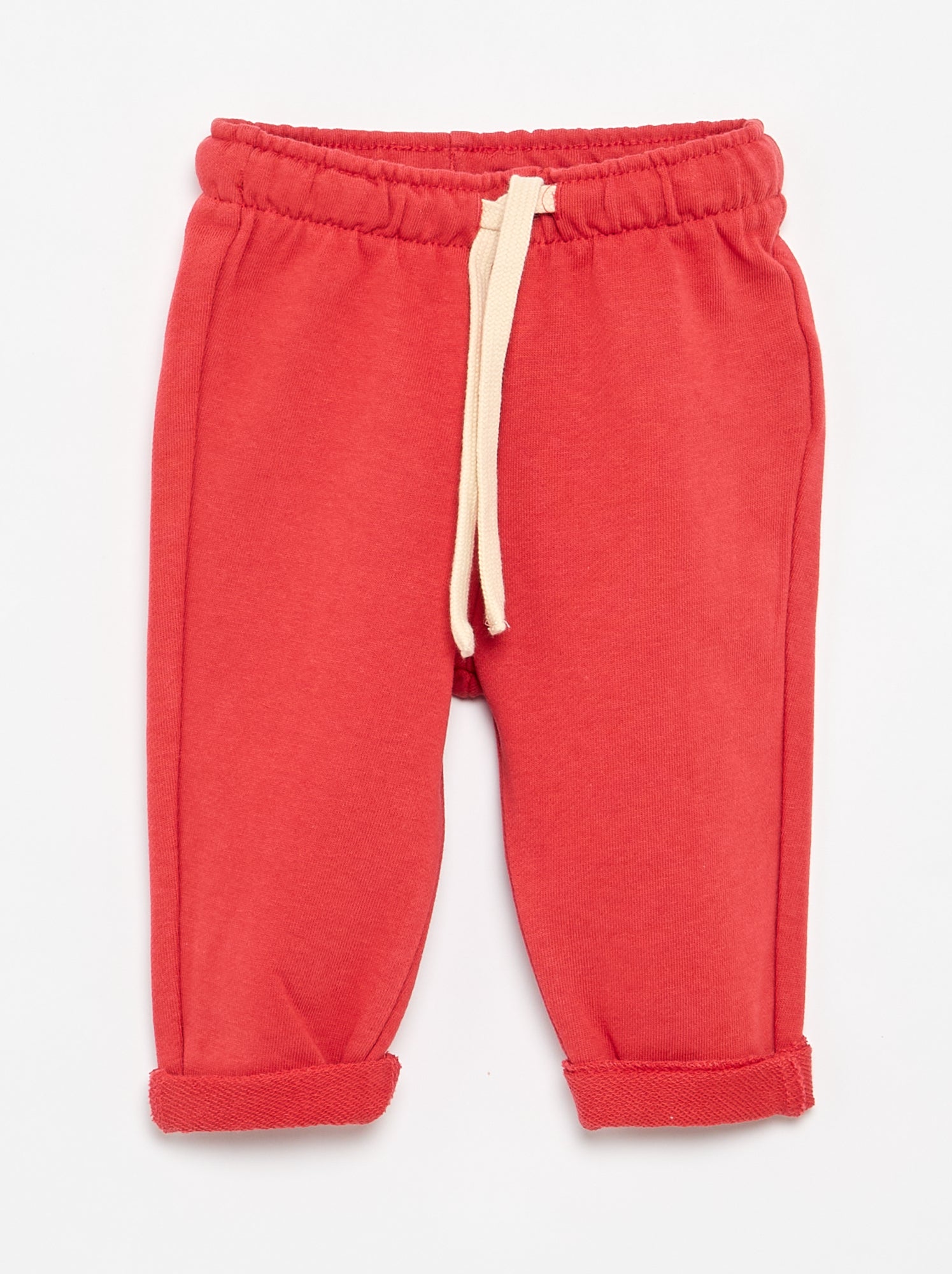 Pantalon jogging en molleton non gratté - Rouge