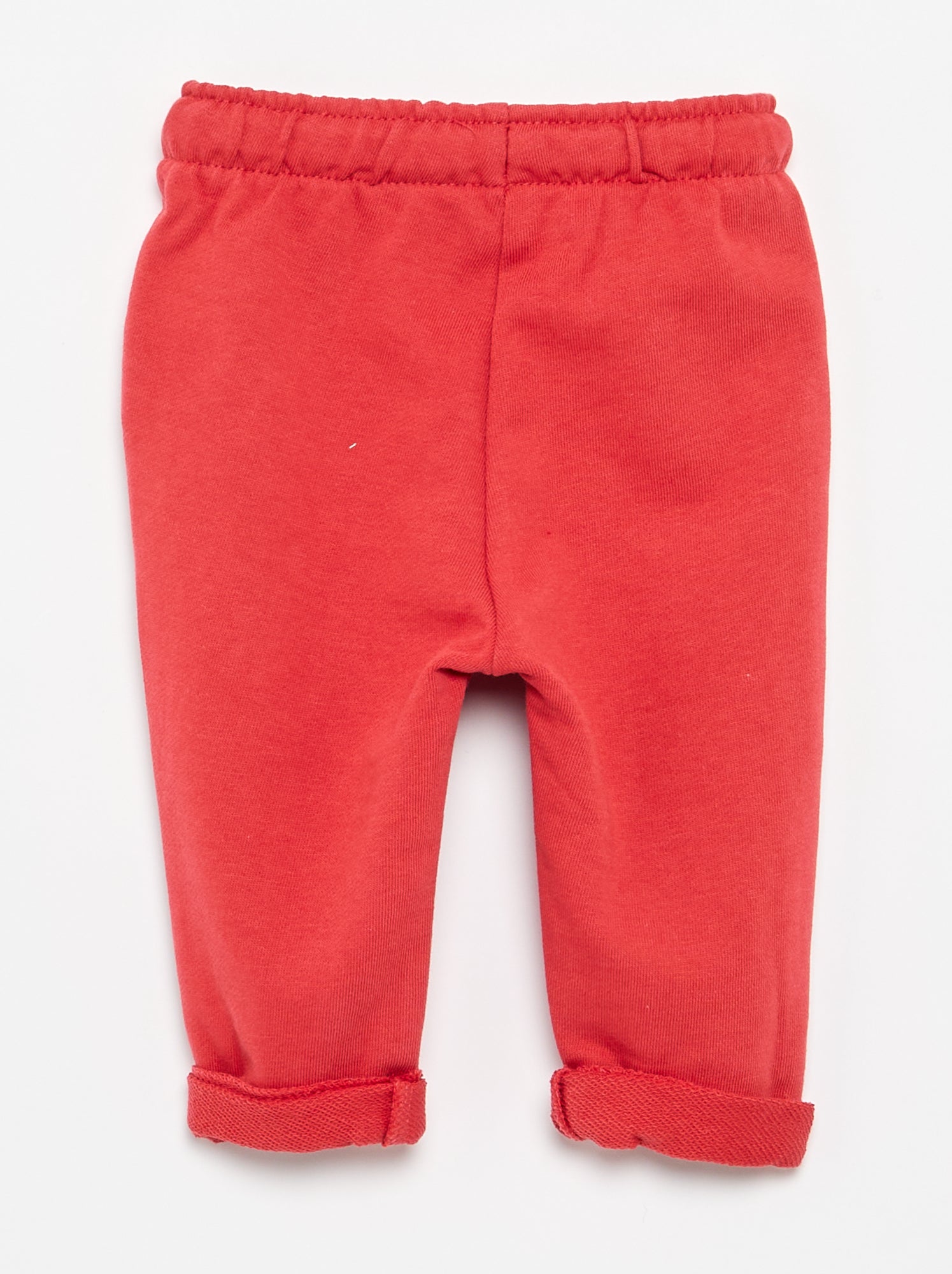 Pantalon jogging en molleton non gratté - Rouge