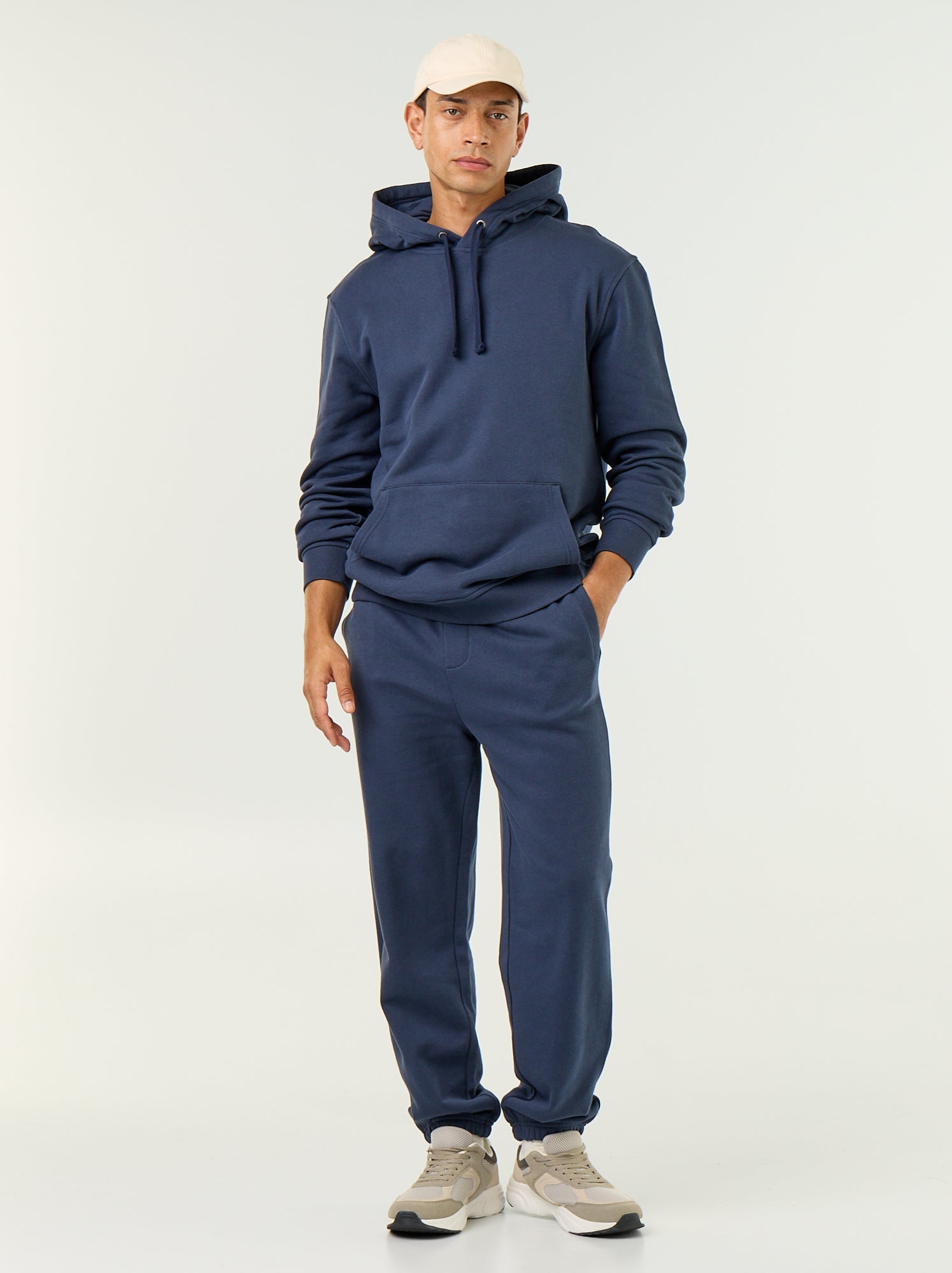 Pantalon jogging en molleton uni - Bleu