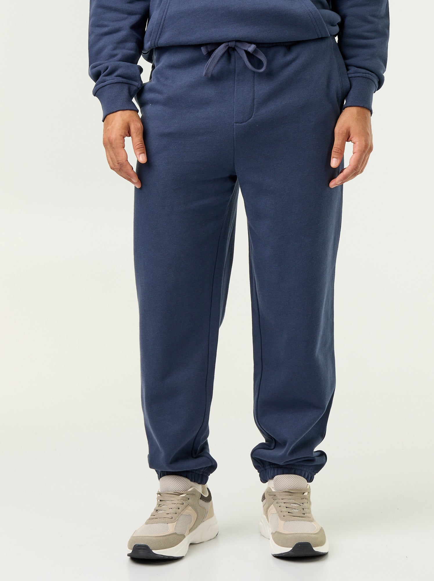 Pantalon jogging en molleton uni - Bleu