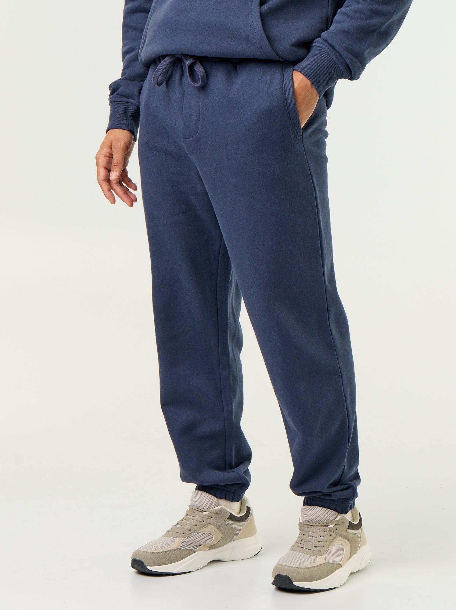 Pantalon jogging en molleton uni - Bleu