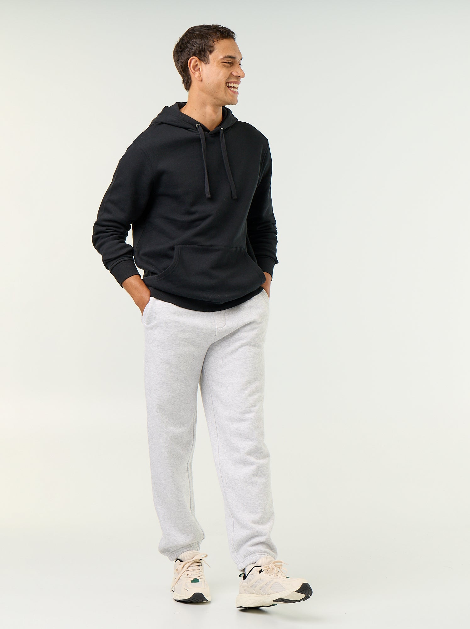 Pantalon jogging en molleton uni - Gris (GCS07_1)