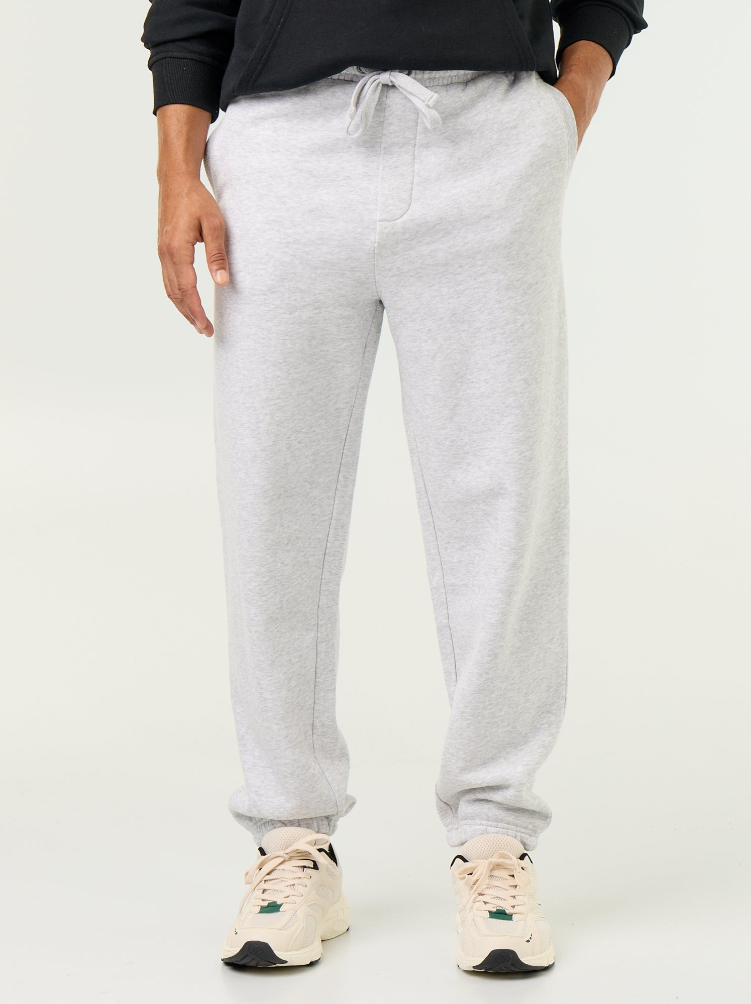 Pantalon jogging en molleton uni - Gris (GCS07_1)