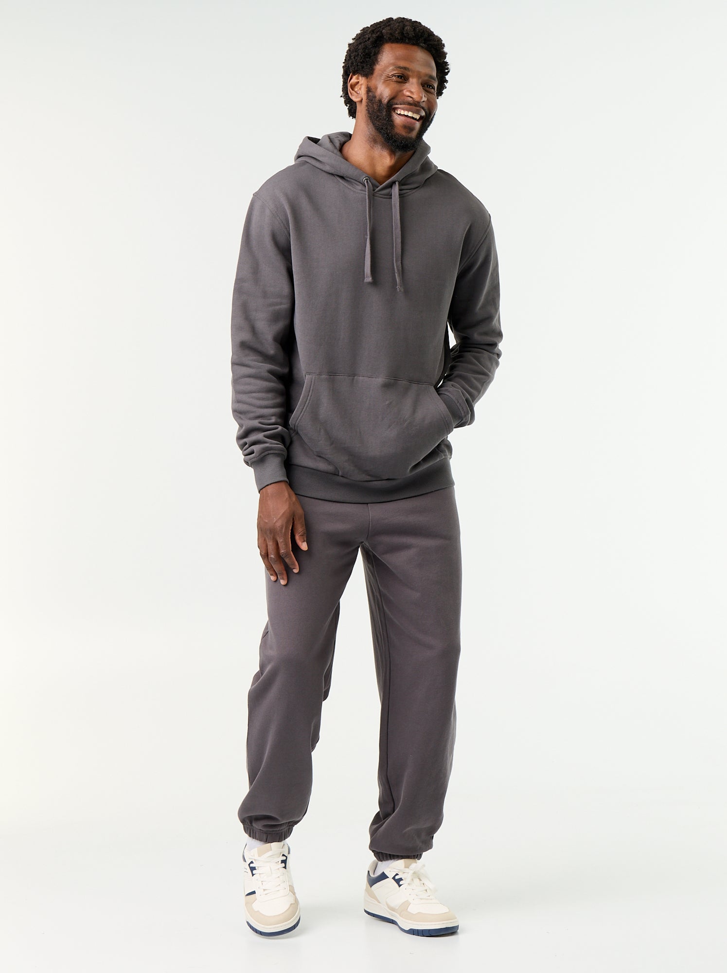 Pantalon jogging en molleton uni - Gris (GCS07_5)