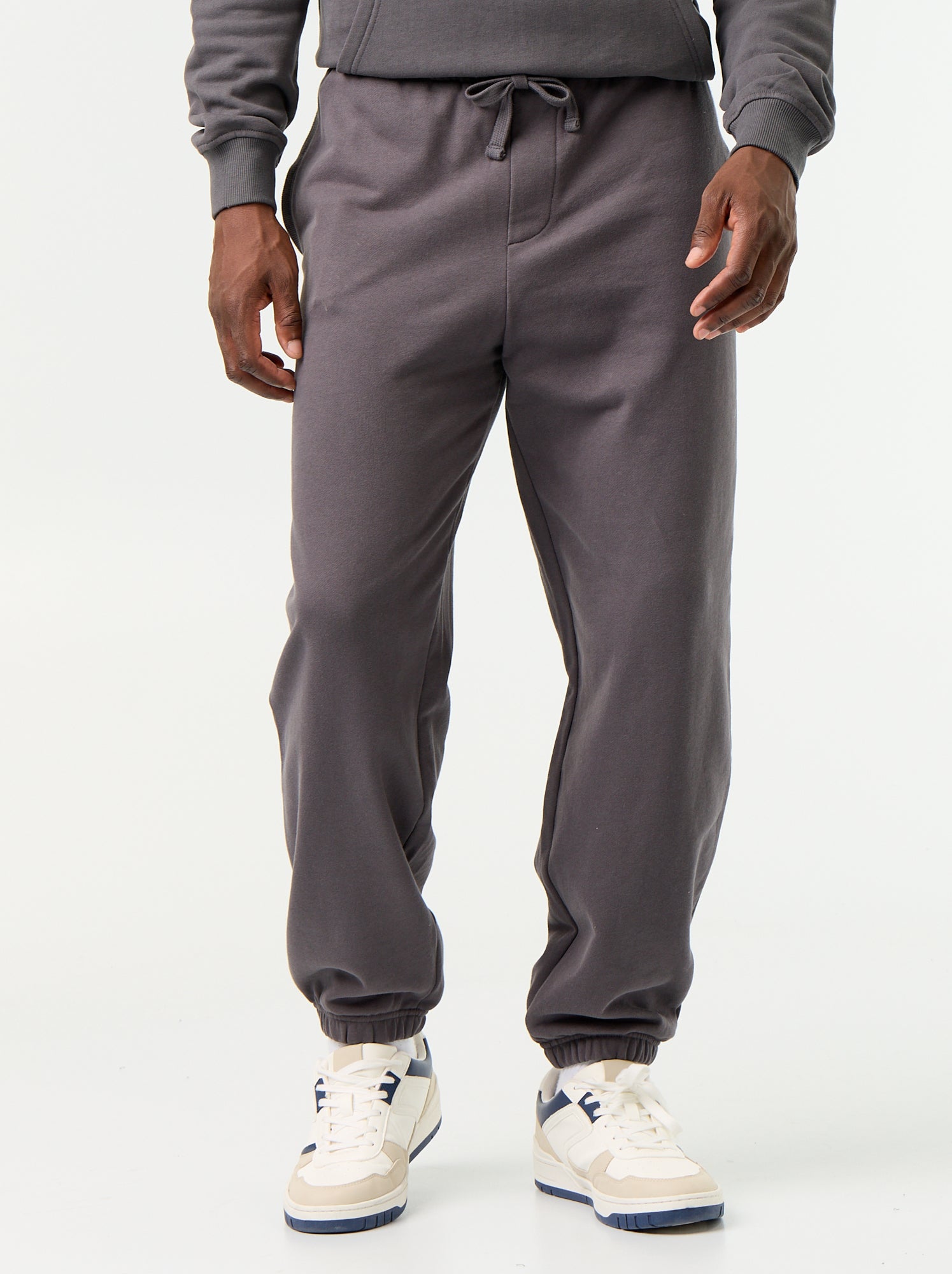 Pantalon jogging en molleton uni - Gris (GCS07_5)
