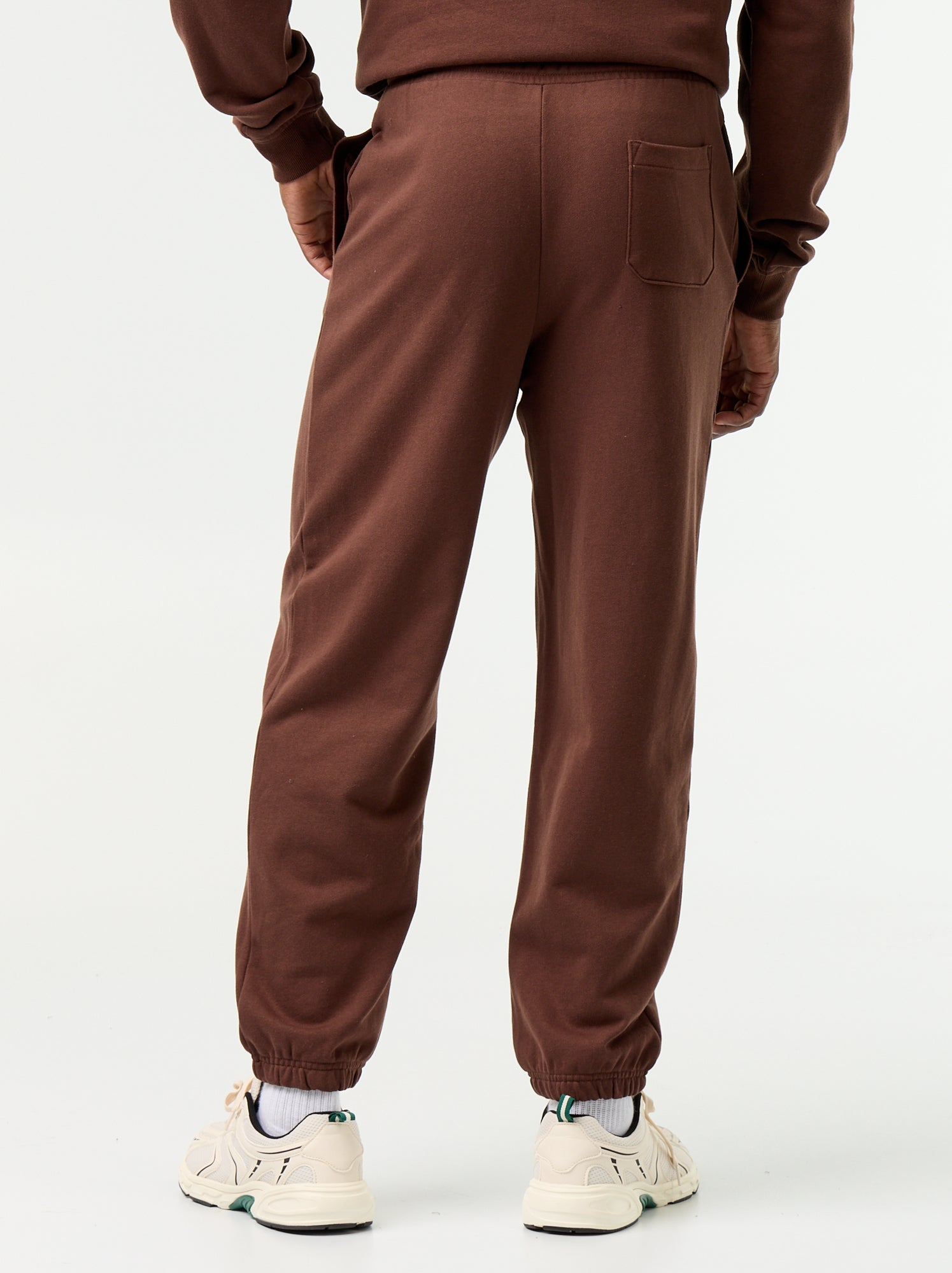 Pantalon jogging en molleton uni - Marron