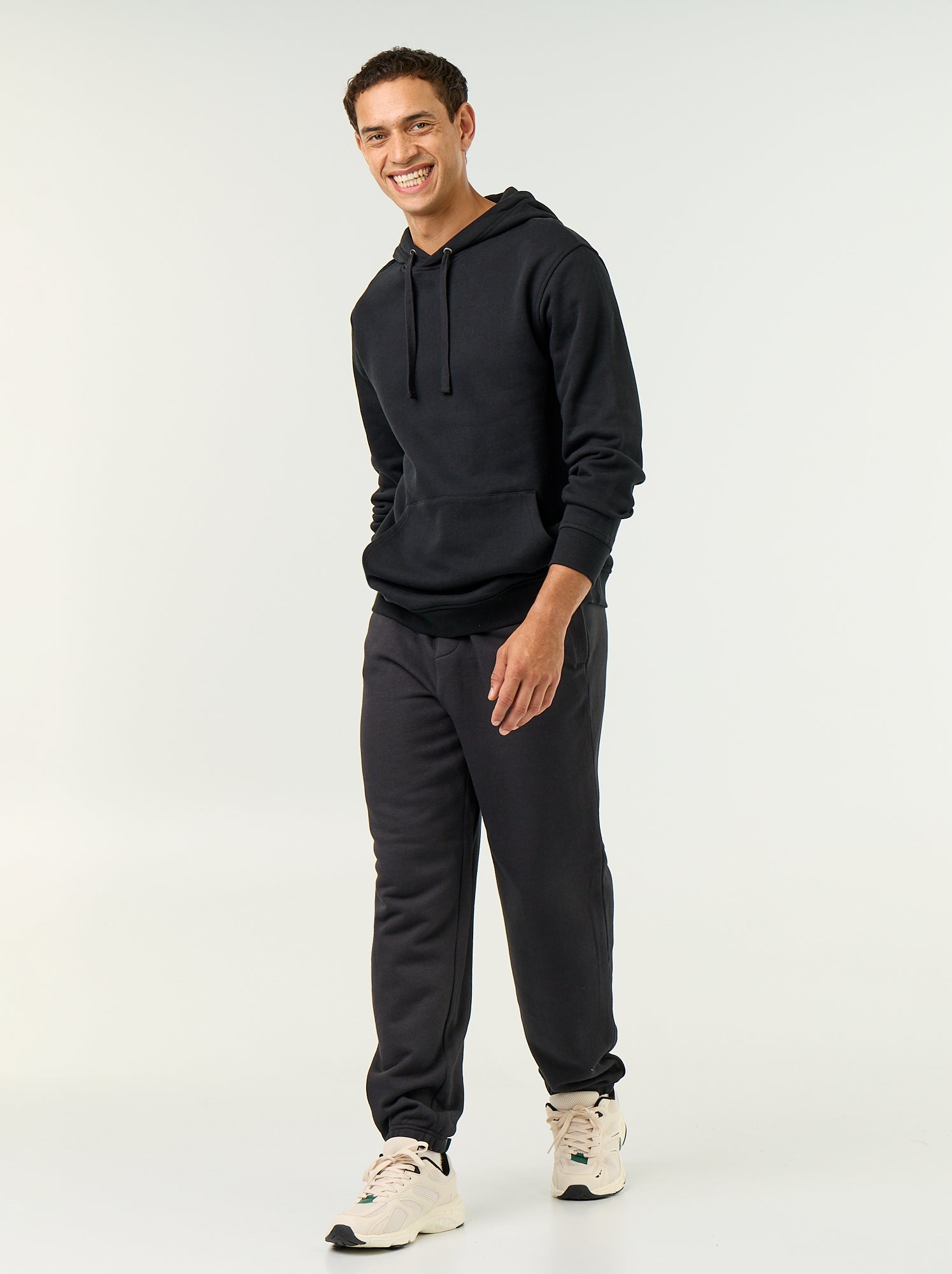Pantalon jogging en molleton uni - Noir
