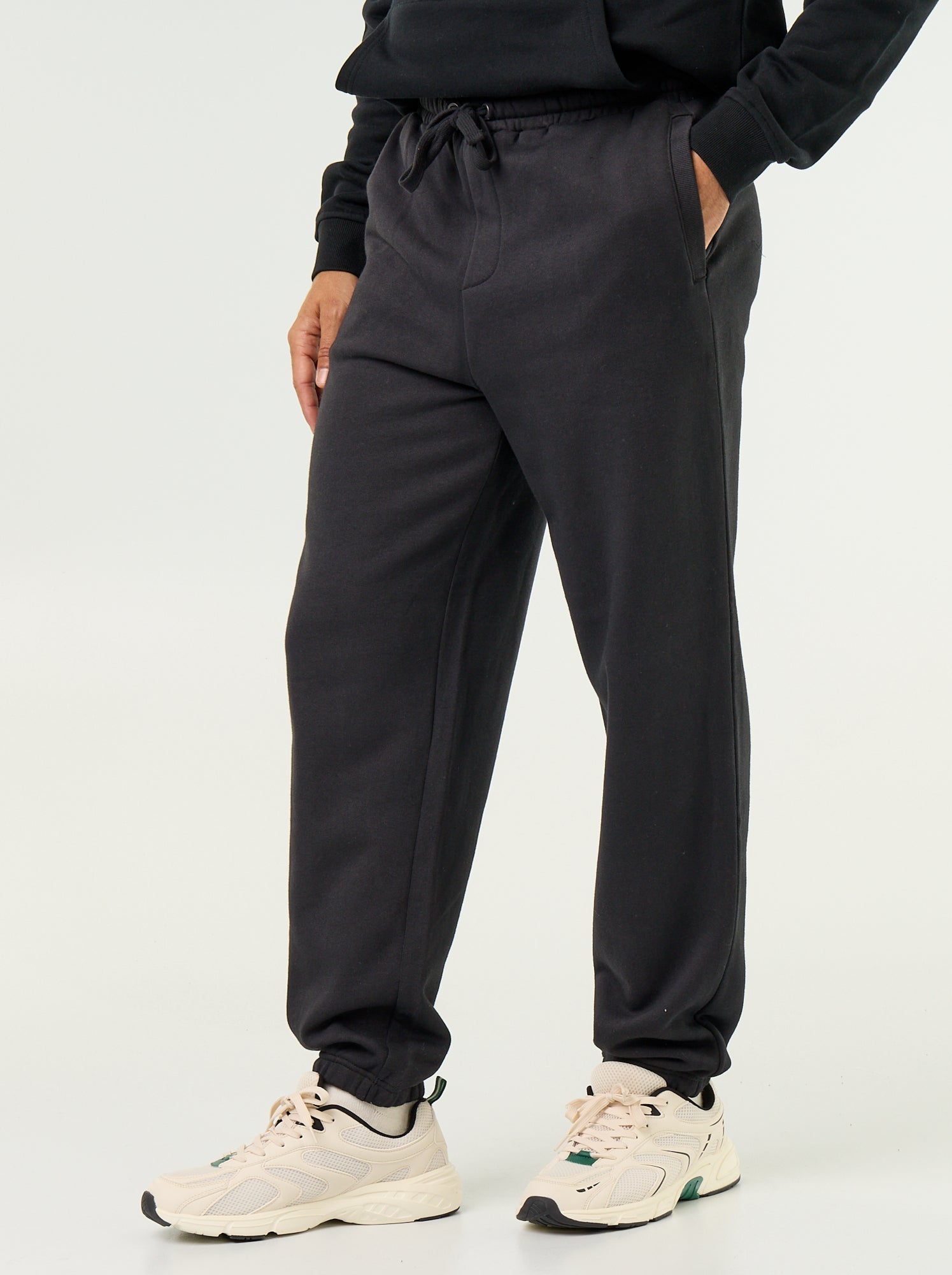 Pantalon jogging en molleton uni - Noir