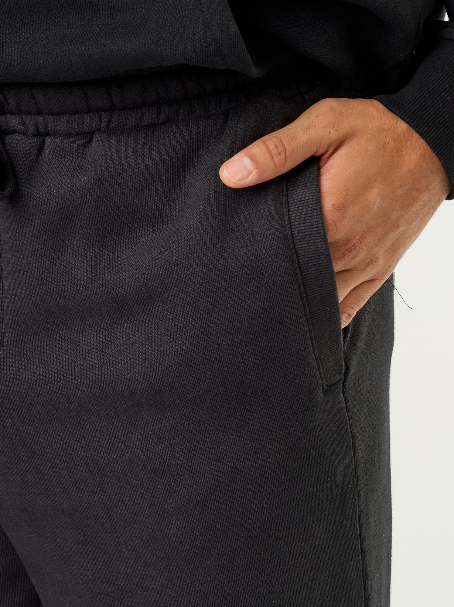Pantalon jogging en molleton uni - Noir