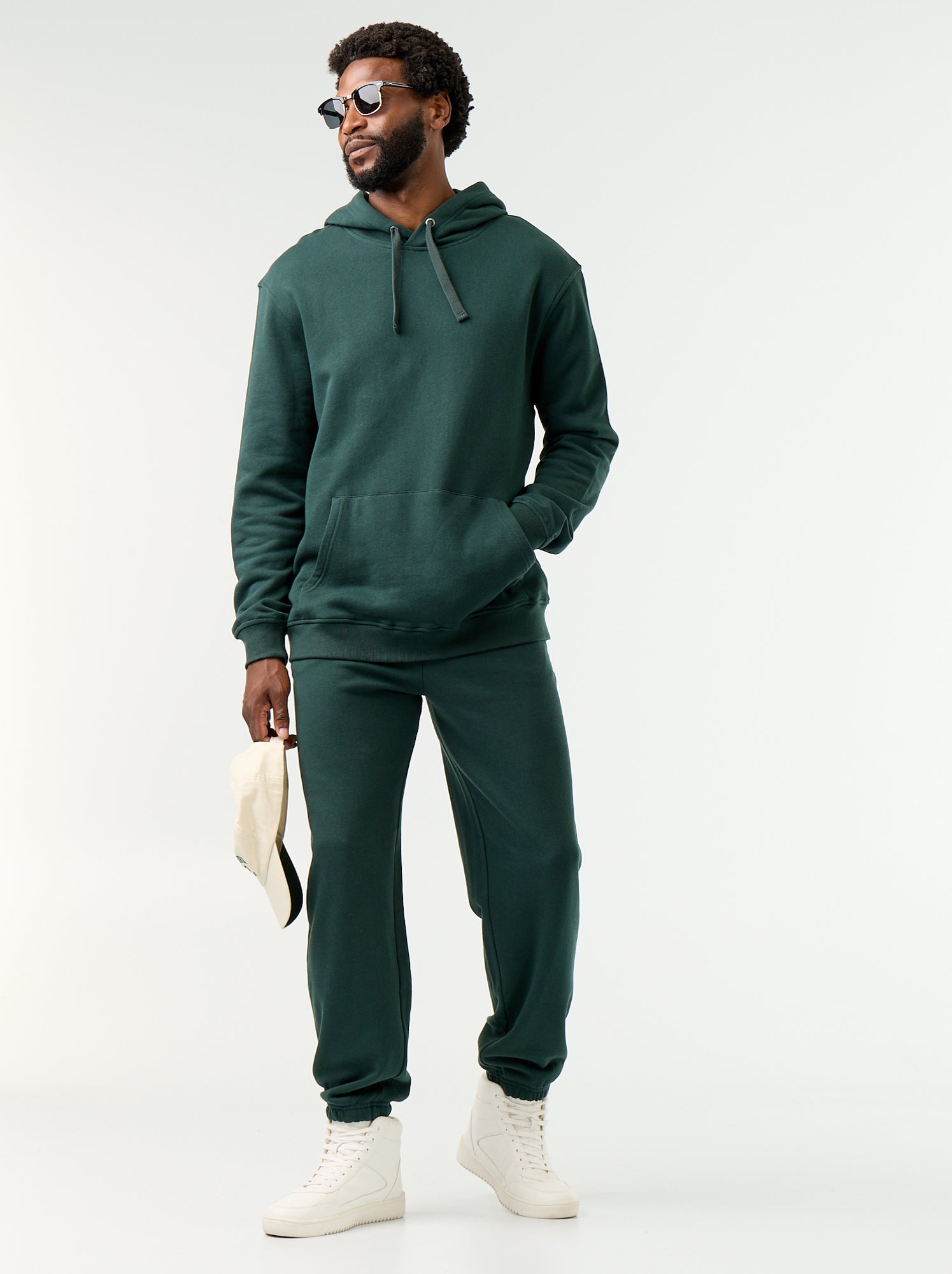 Pantalon jogging en molleton uni - Vert