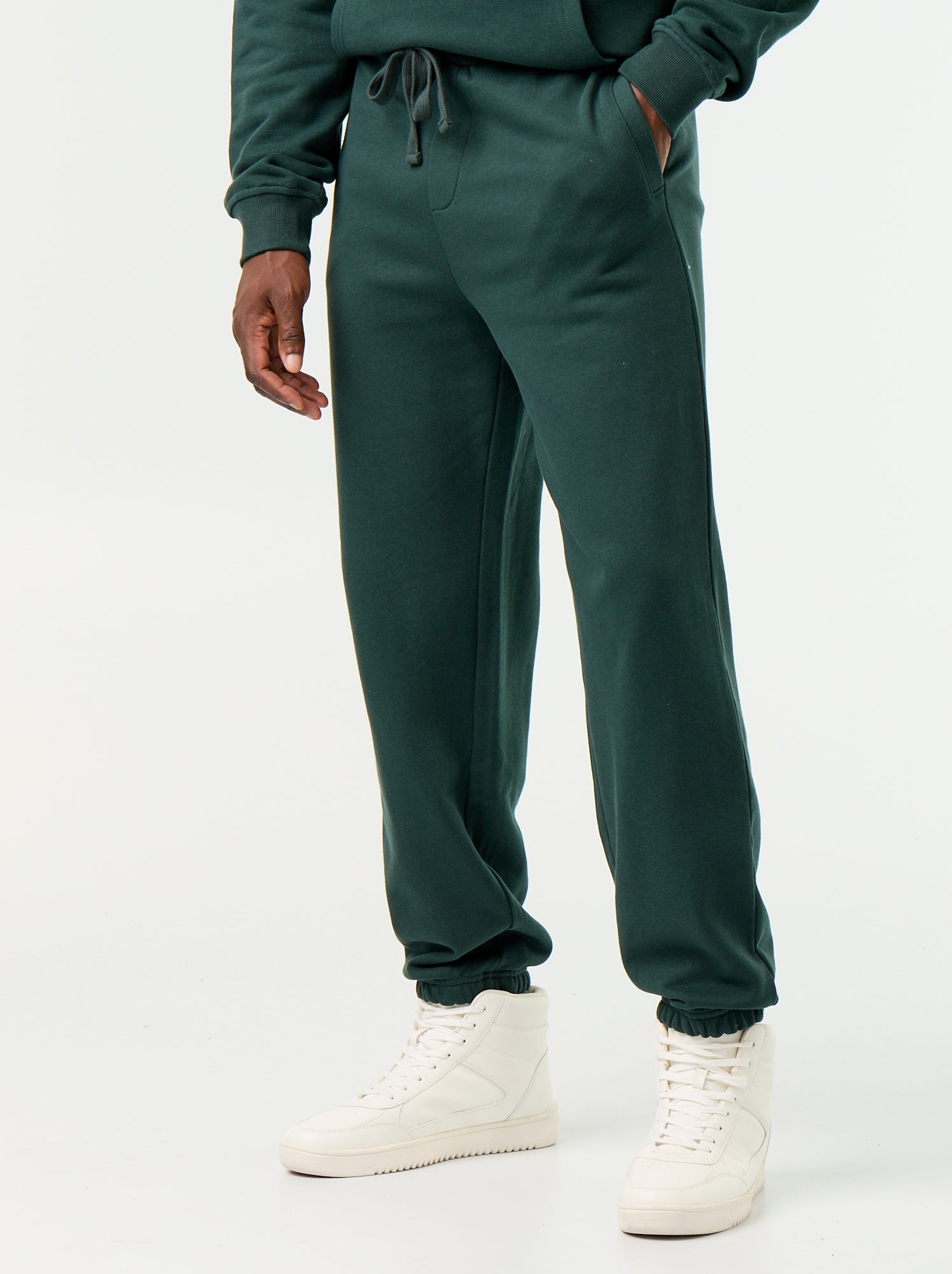 Pantalon jogging en molleton uni - Vert