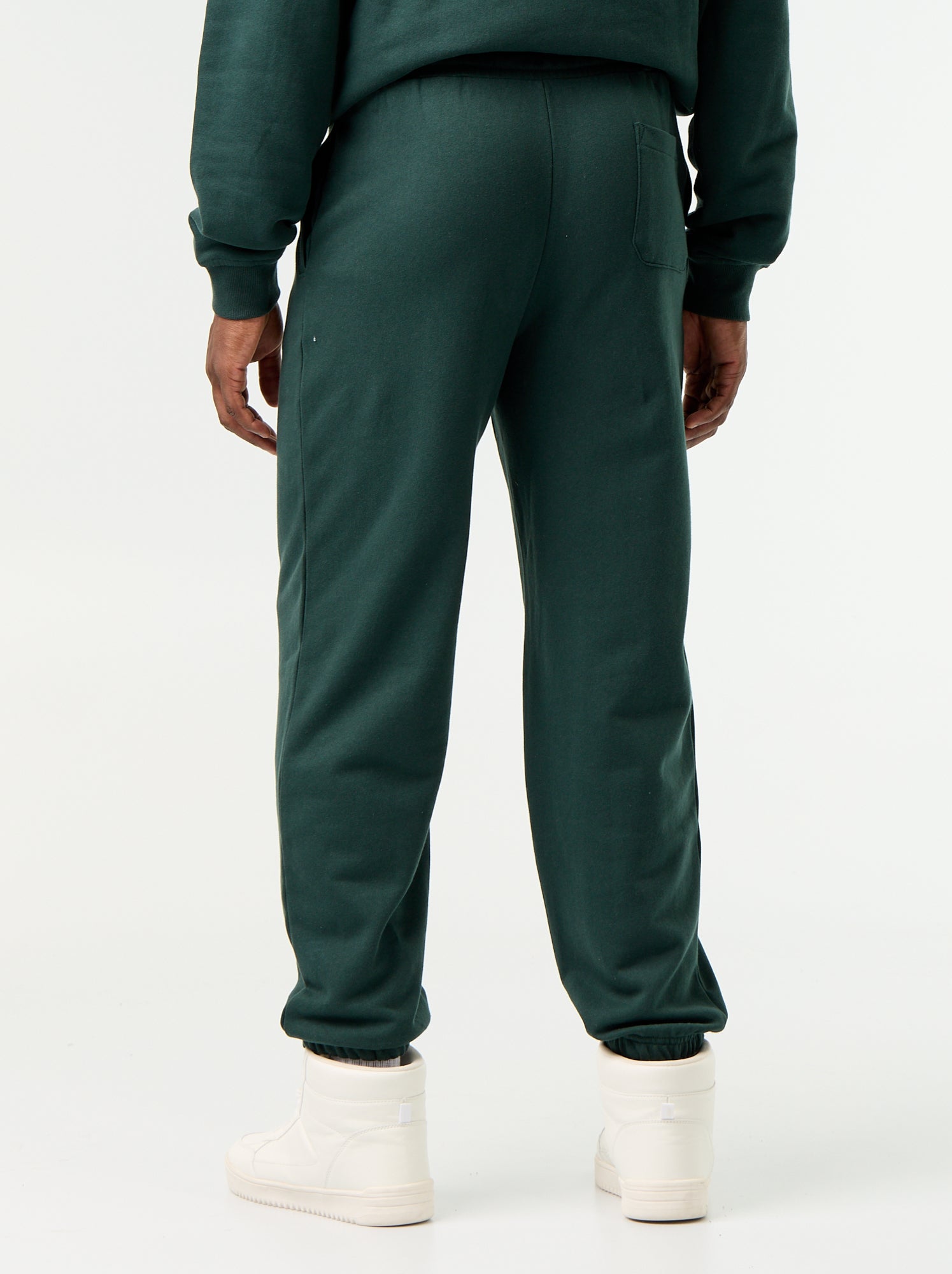 Pantalon jogging en molleton uni - Vert
